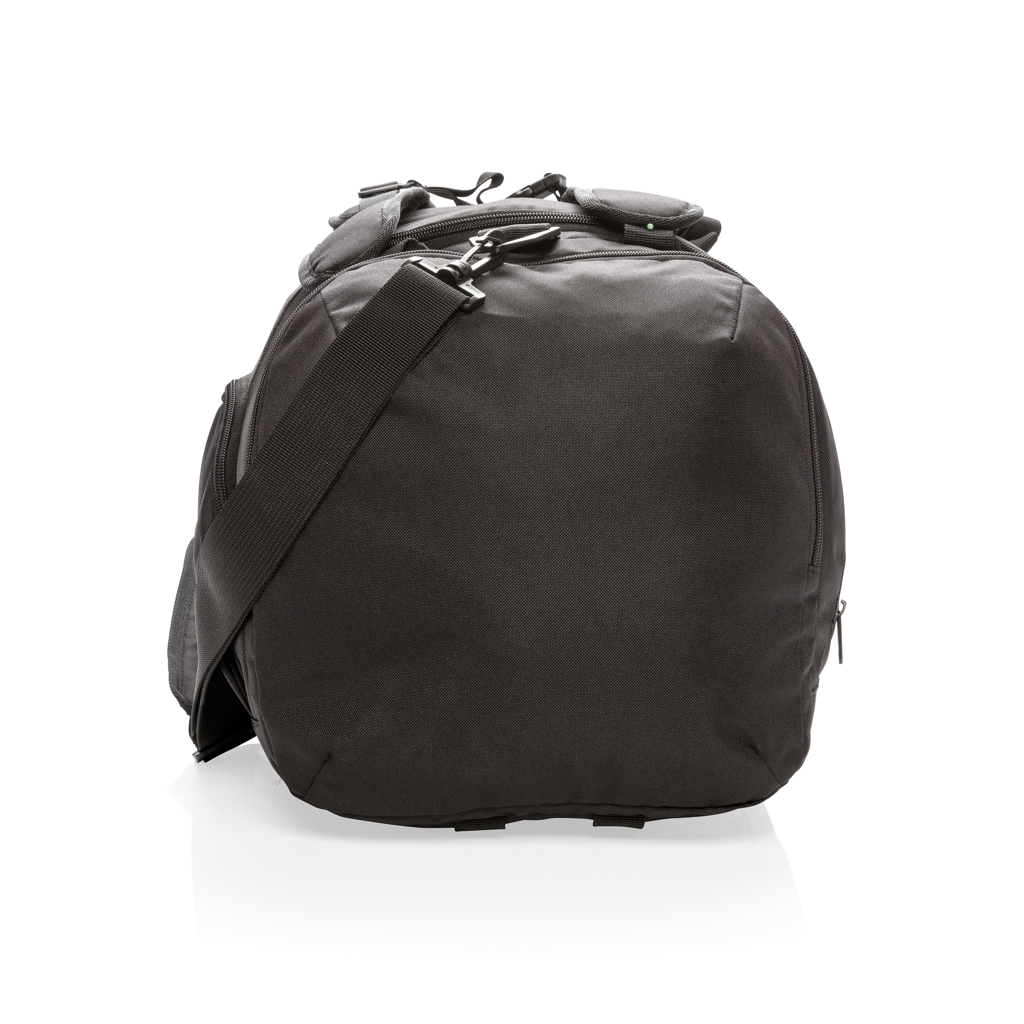 Swiss Peak RFID sportsduffel og ryggsekk svart 2-i-1