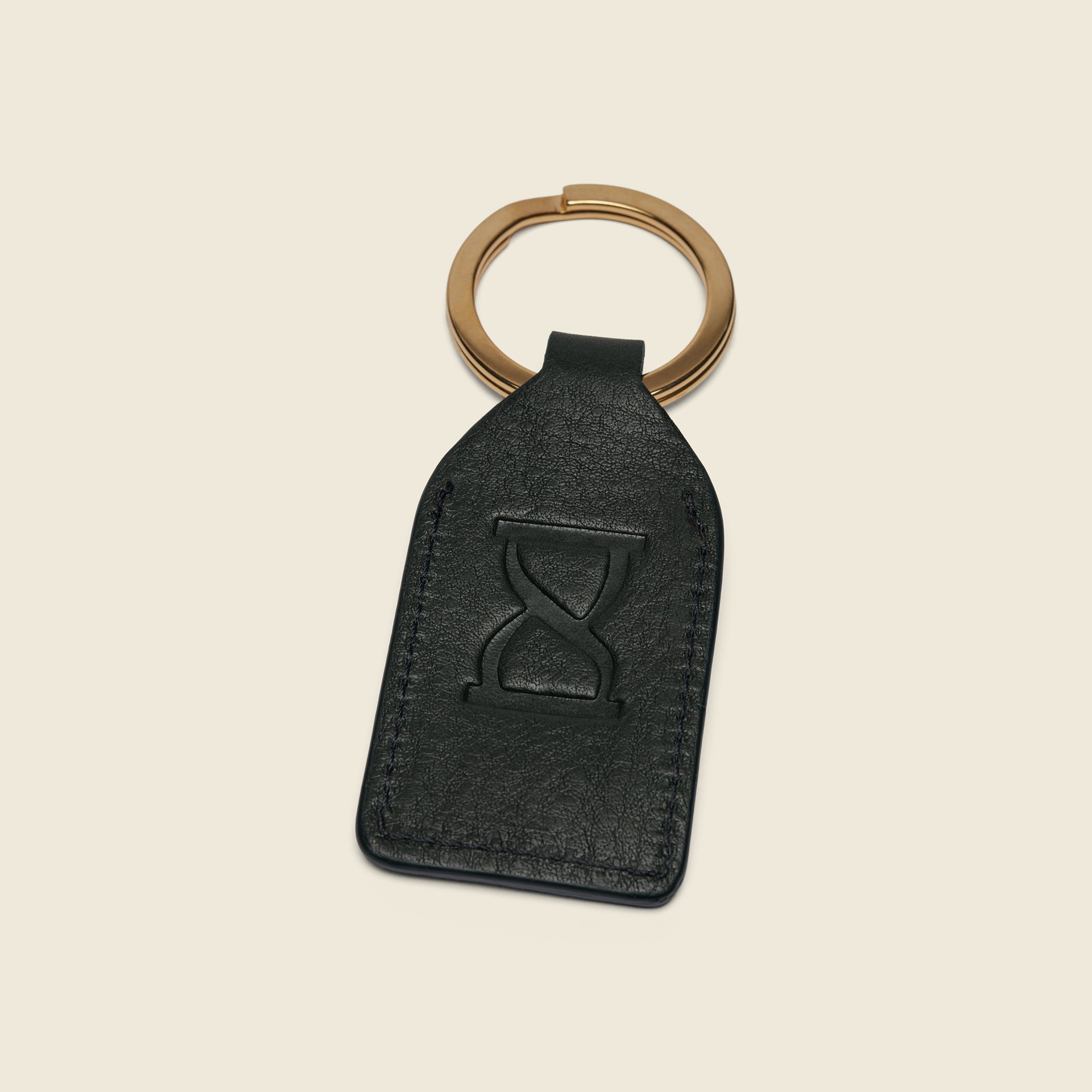 Chapman Keyring nøkkelring skinn svart messing