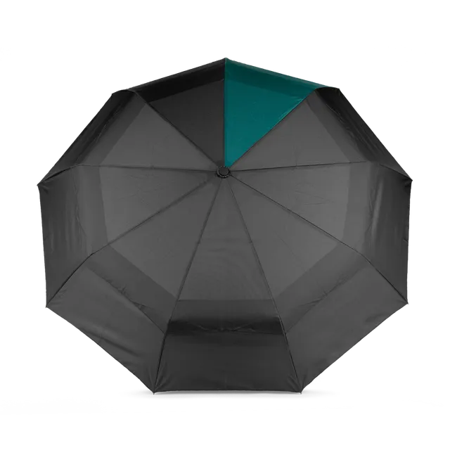 Roka London Waterloo paraply medium svart/teal kompakt