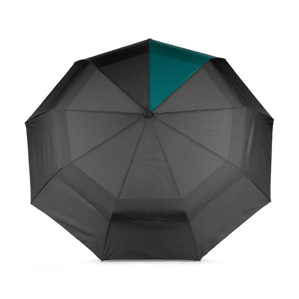 Roka London Waterloo paraply medium svart/teal kompakt