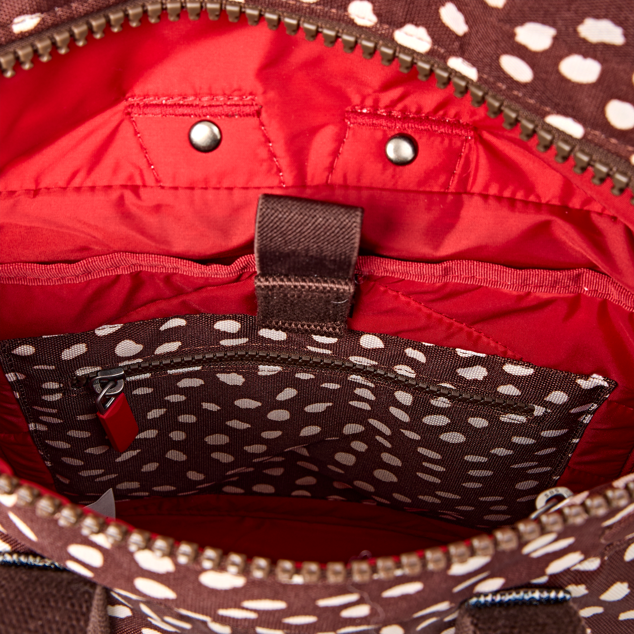 Roka London Canfield Roll Top ryggsekk small brown dot 9,8 liter