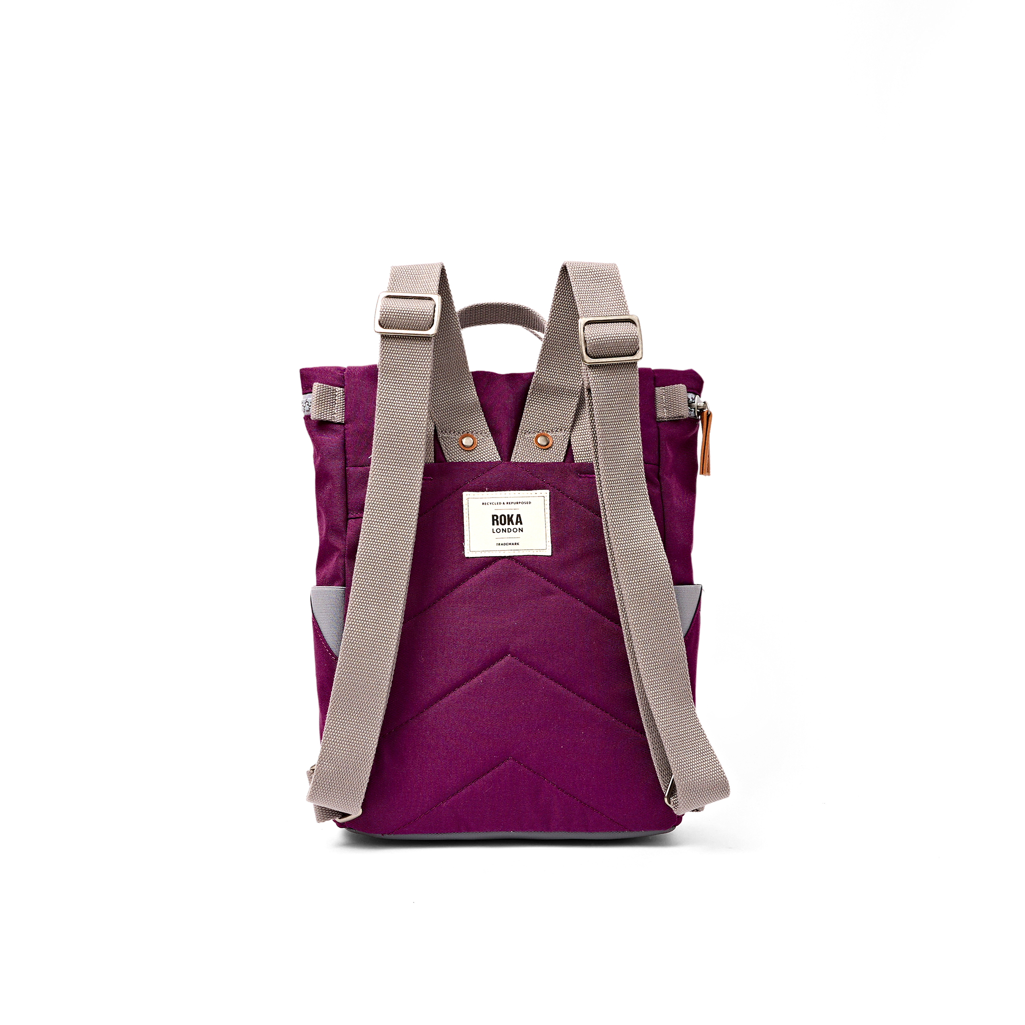 Roka London Finchley ryggsekk Small Cherry Lacquer roll-top