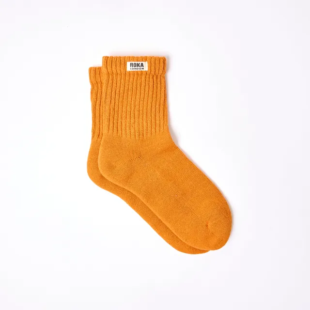 Roka London Windsor herresokker burnt orange bomull