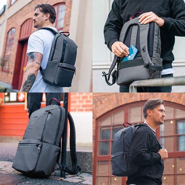 Pacsafe X ryggsekk 20L svart tyverisikker bysekk