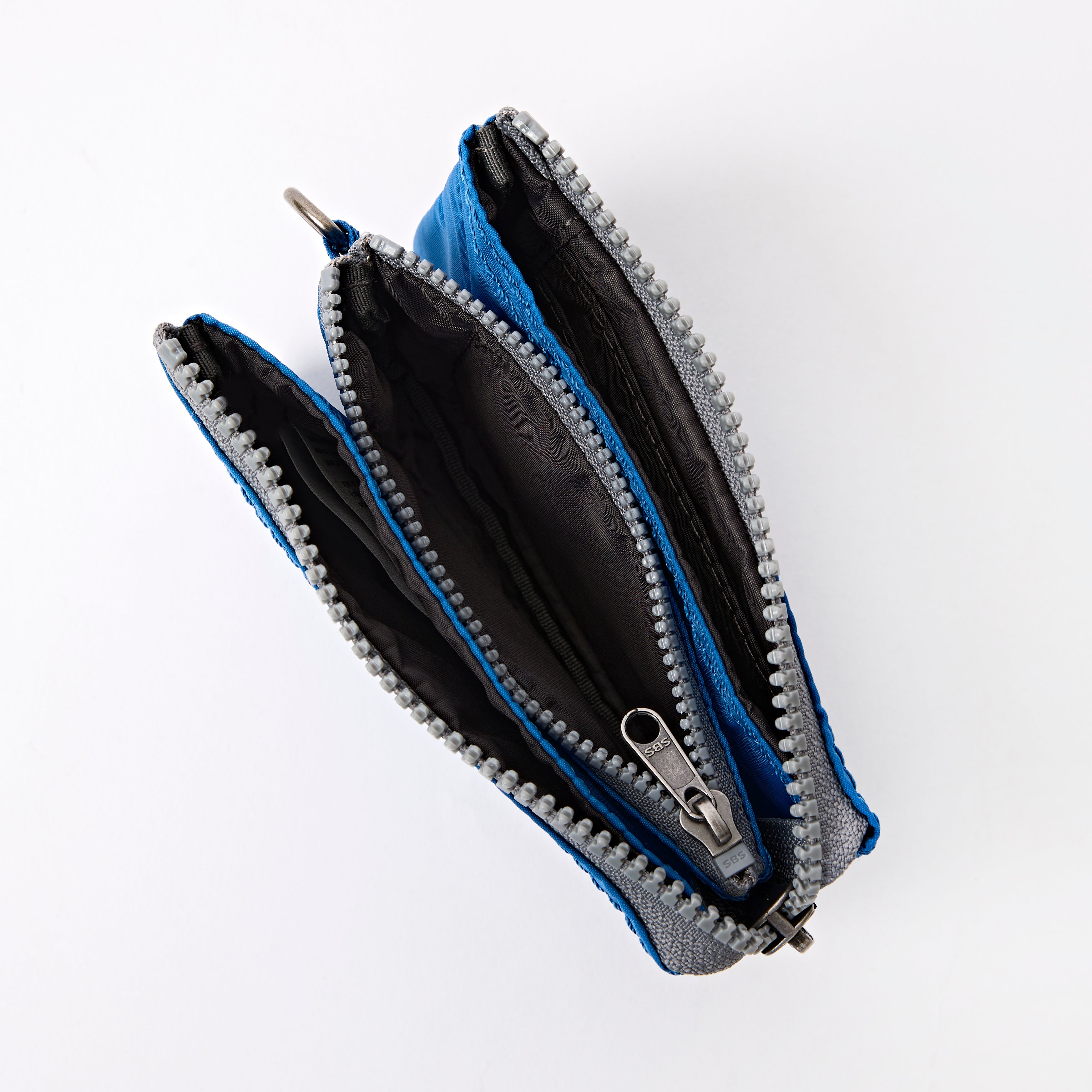 Roka London Carnaby lommebok malibu blue small 0,2 liter glidelås