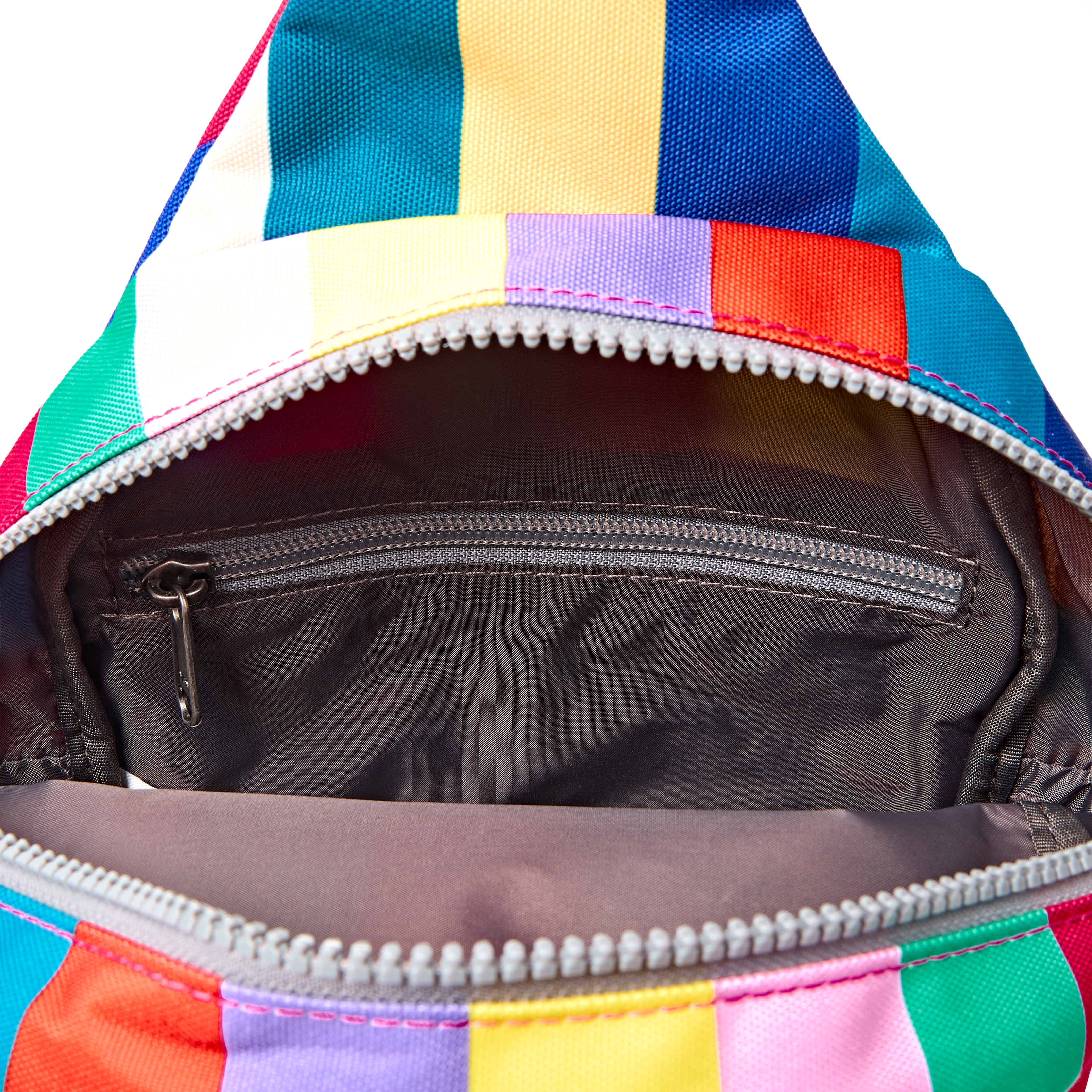 Roka London Willesden Large slingbag wide multi stripe canvas