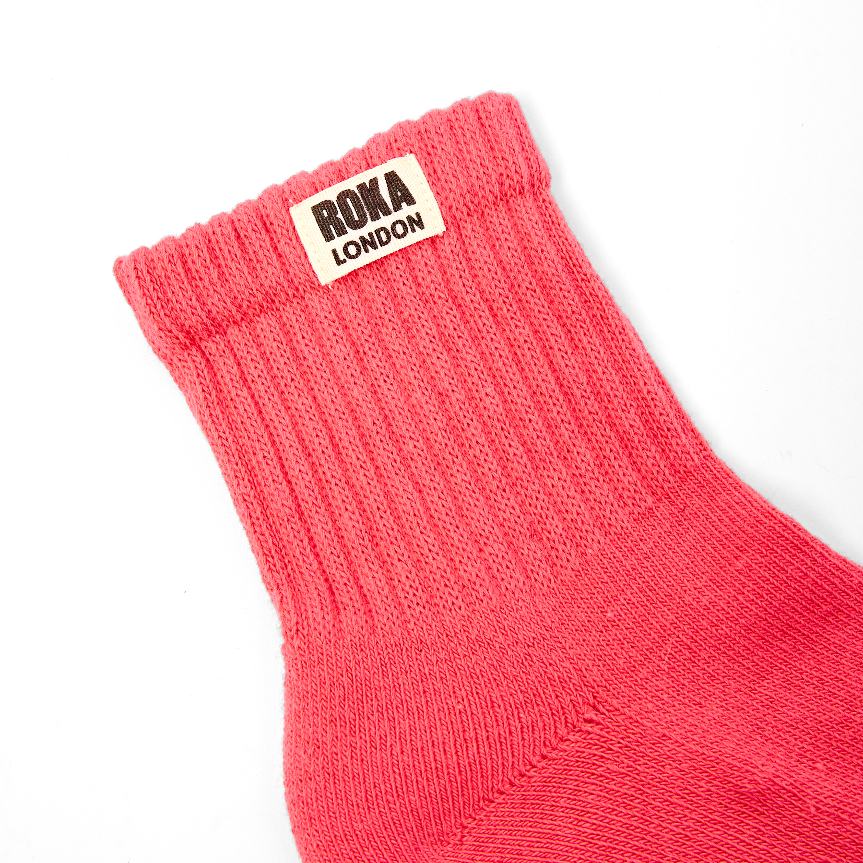 Roka London Windsor crewsokker sugar coral 36–42 stripete