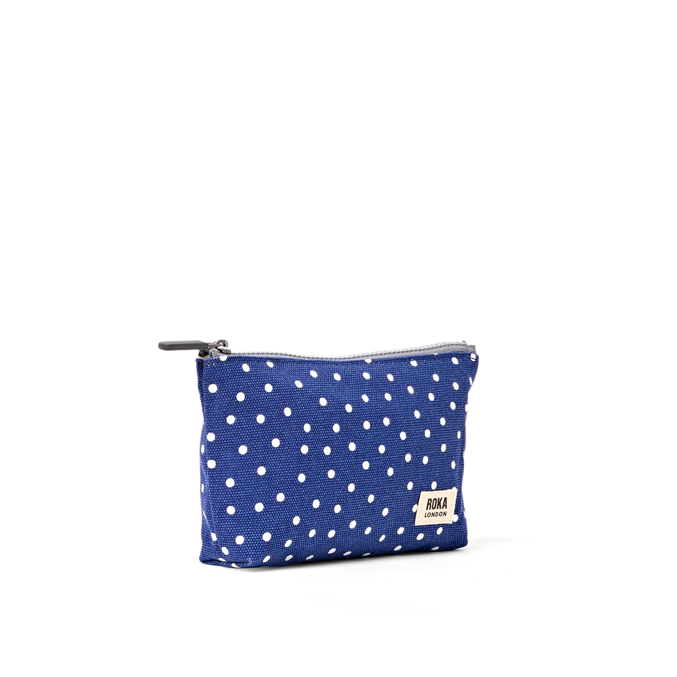 Roka London Maida Vale mappe Navy Polka 1,2 liter bomull