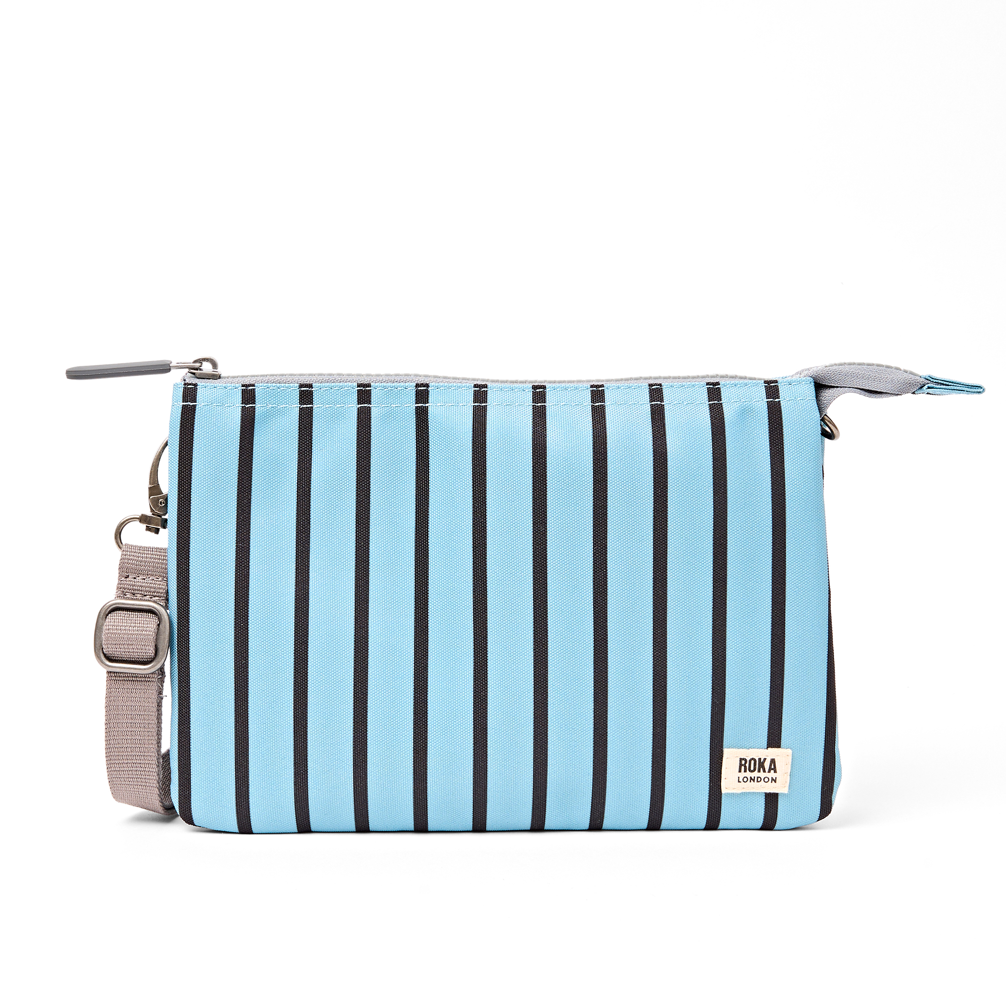 Roka London Carnaby XL crossbody-veske Blue Stripe 0,5 liter