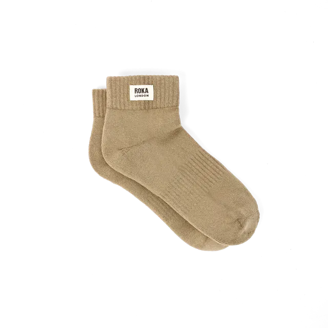 Roka London Wembley ankelsokker khaki dame 36-42 bomull