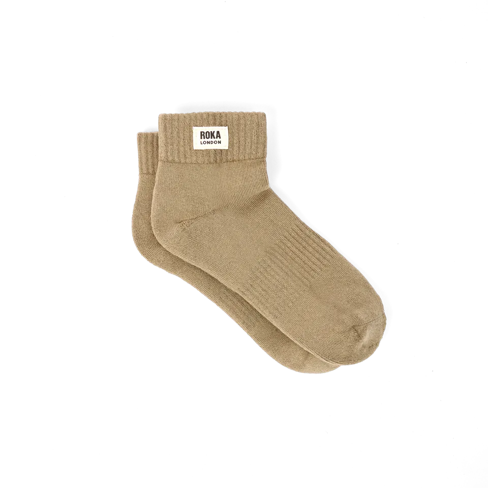 Roka London Wembley ankelsokker khaki dame 36-42 bomull