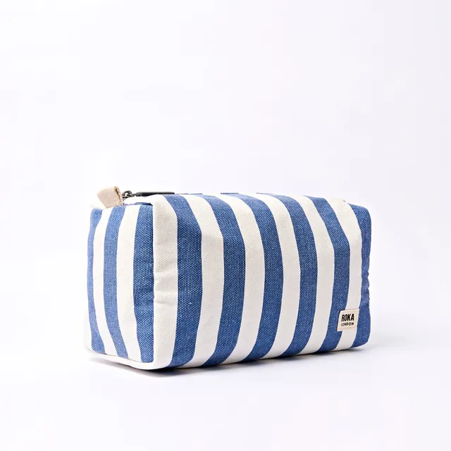 Roka London Maygrove toalettmappe small denim stripe