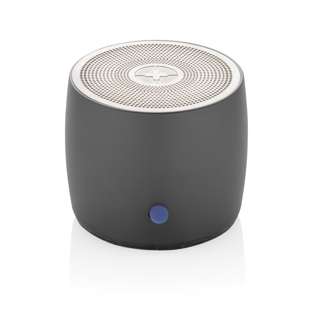 Swiss Peak 3W bluetooth høyttaler grå resirkulert aluminium