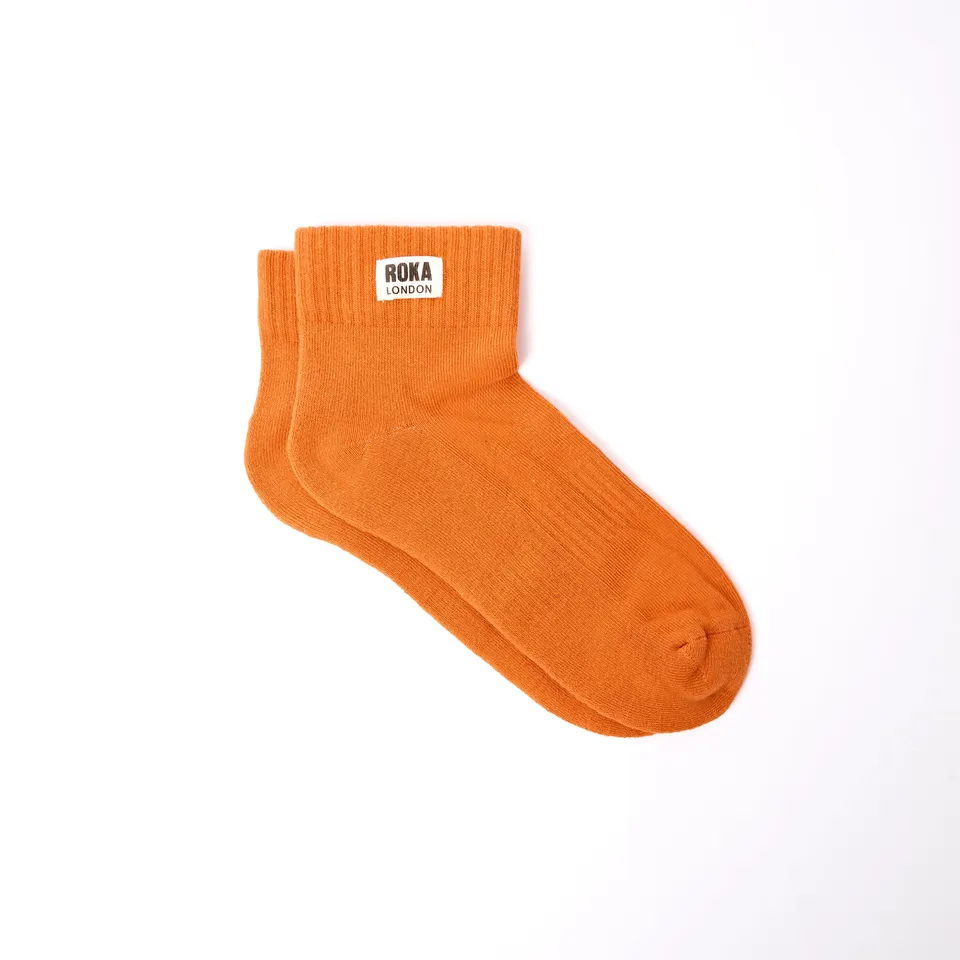 Roka London Wembley ankelsokker herre Burnt Orange økologisk bomull