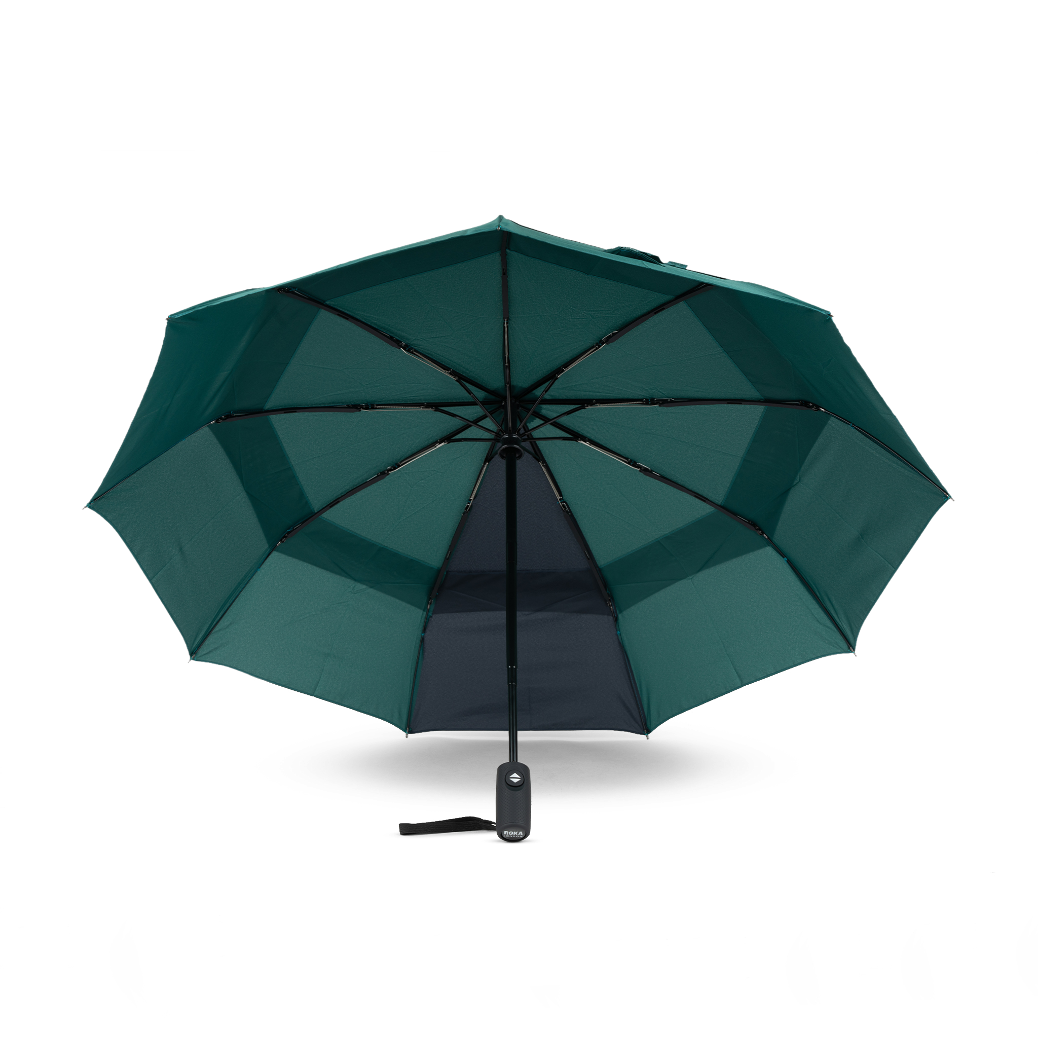 Roka London Waterloo paraply medium teal midnight kompakt