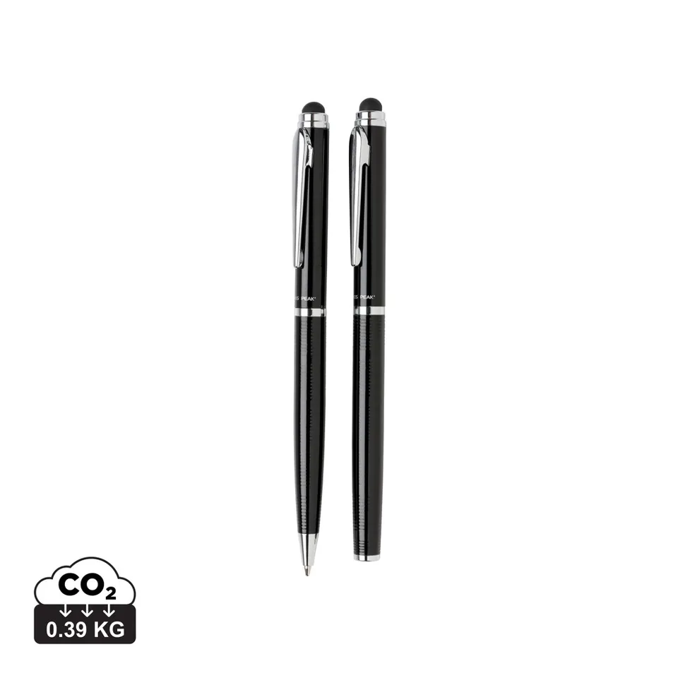 Swiss Peak Deluxe pennsett svart med stylus