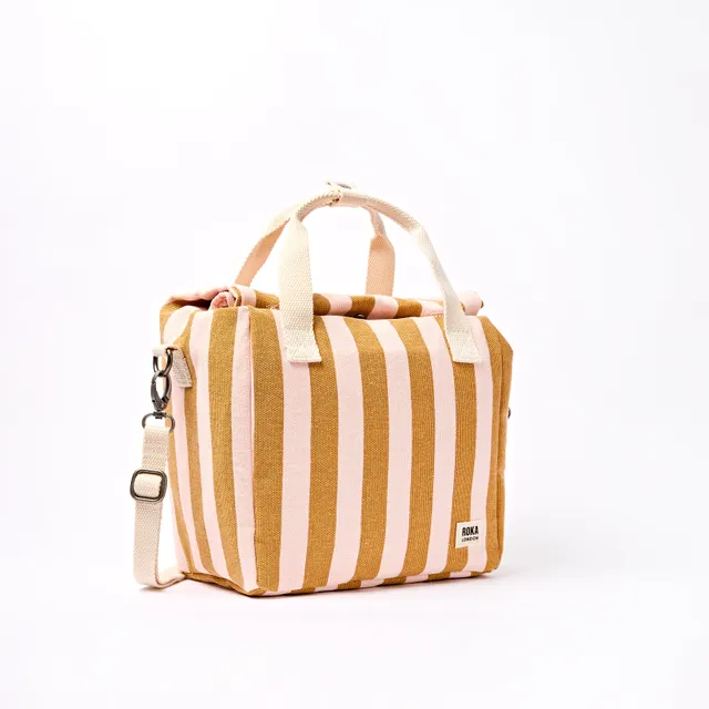 Roka London Hampstead Lunch lunsjveske rose gold stripe 7,3 liter