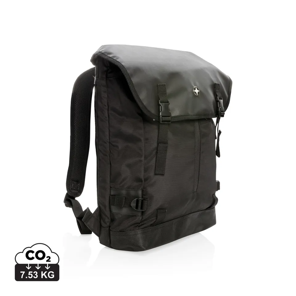 Swiss Peak 17" laptopsekk ryggsekk svart slitesterk