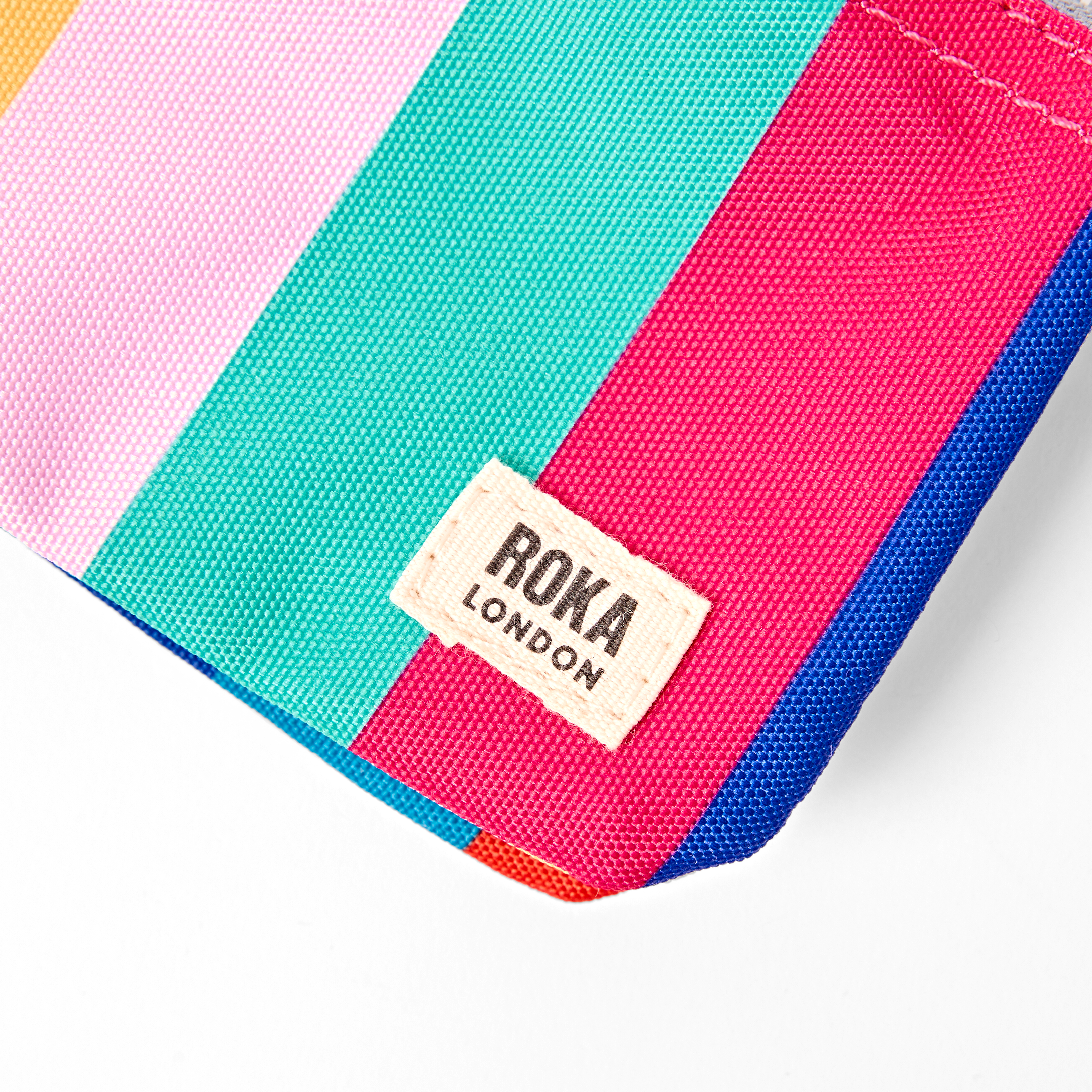 Roka London Carnaby Wallet lommebok Small Wide Multi Stripe værbestandig