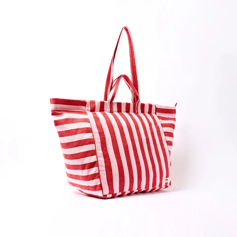 Roka London Marylebone tote strawberry stripe large 43,4 liter