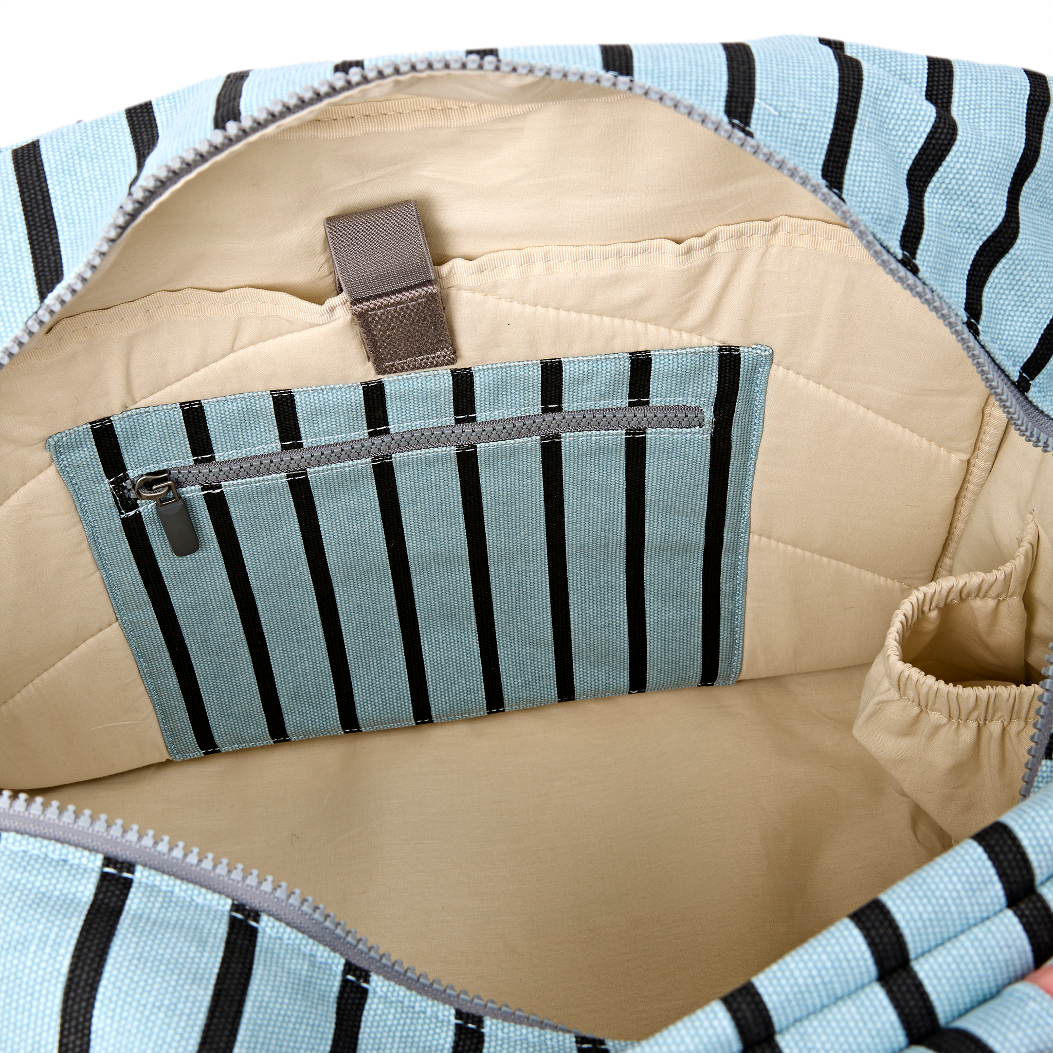 Roka London Sloane skulderveske Medium Blue Stripe bomull