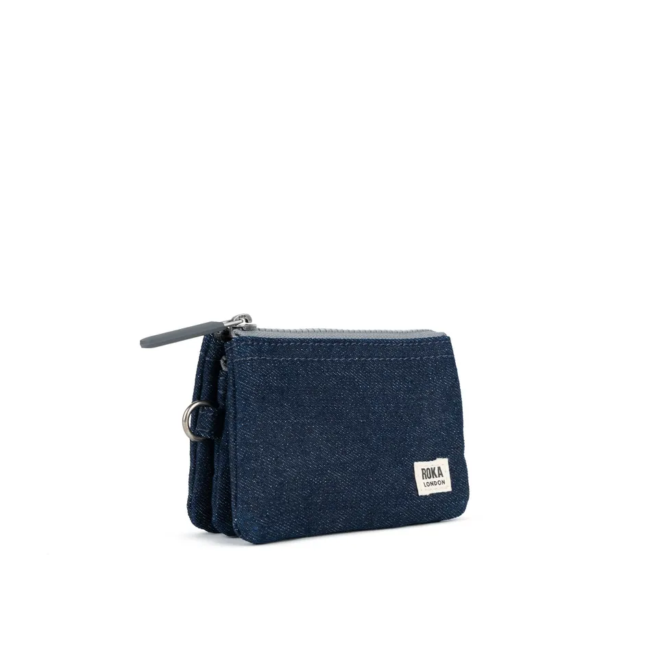 Roka London Carnaby Dark Denim lommebok Small kompakt
