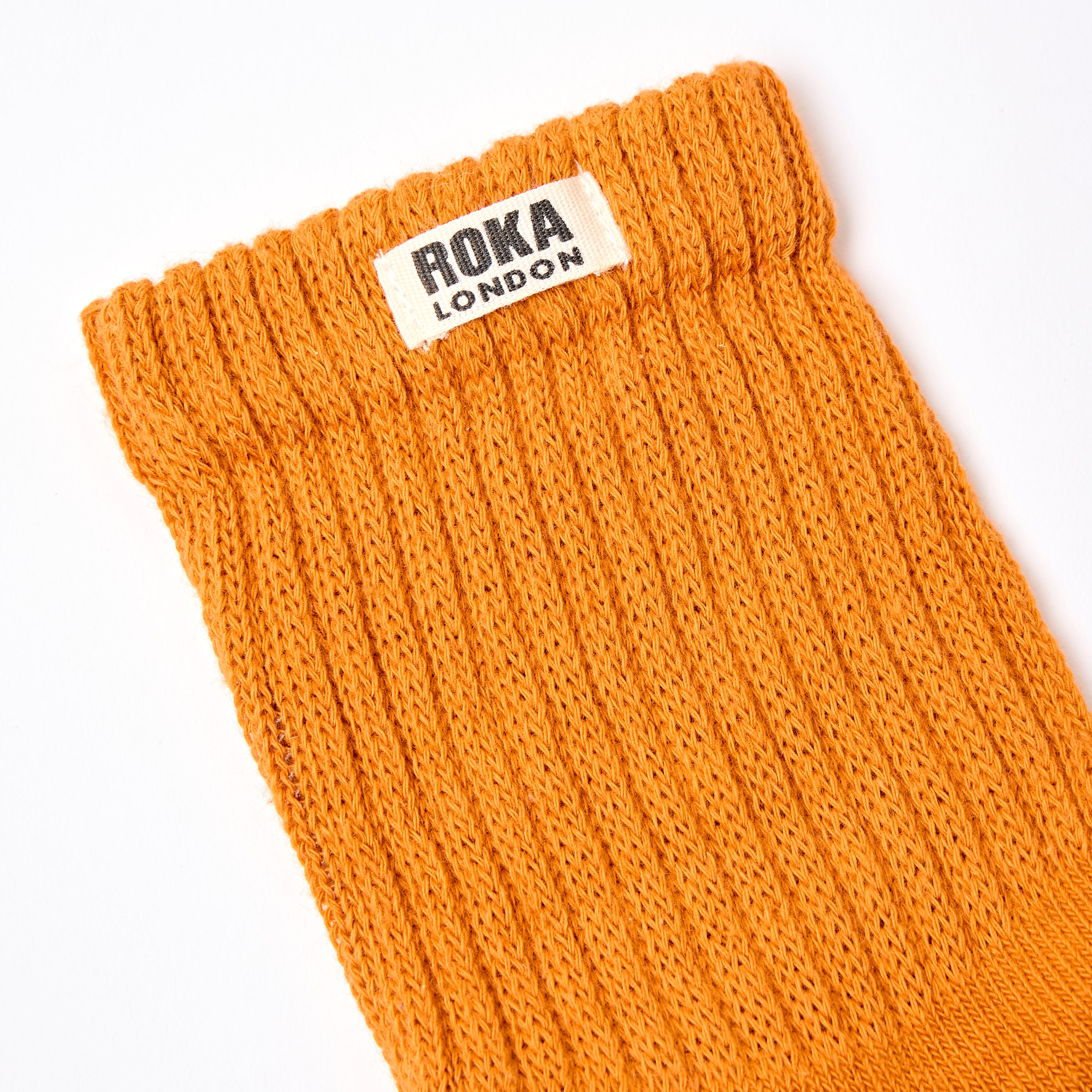 Roka London Windsor sokker dame Burnt Orange crew