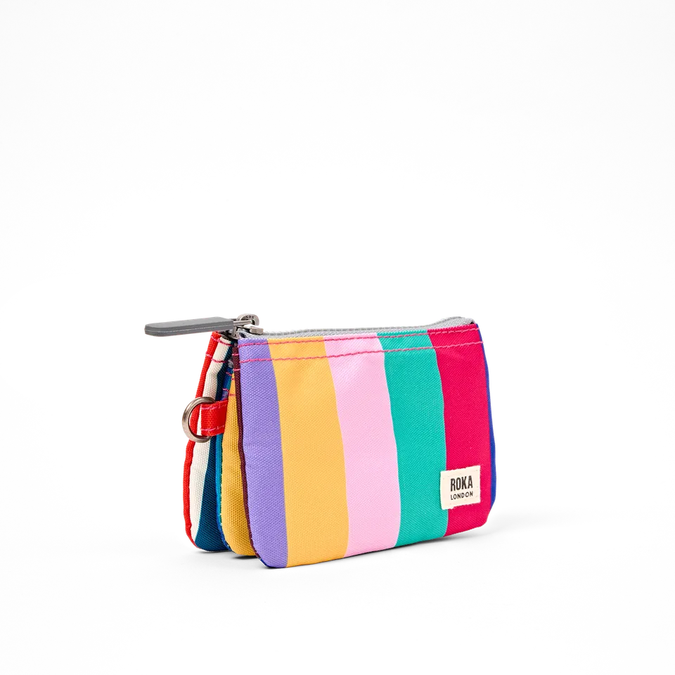 Roka London Carnaby Wallet lommebok Small Wide Multi Stripe værbestandig