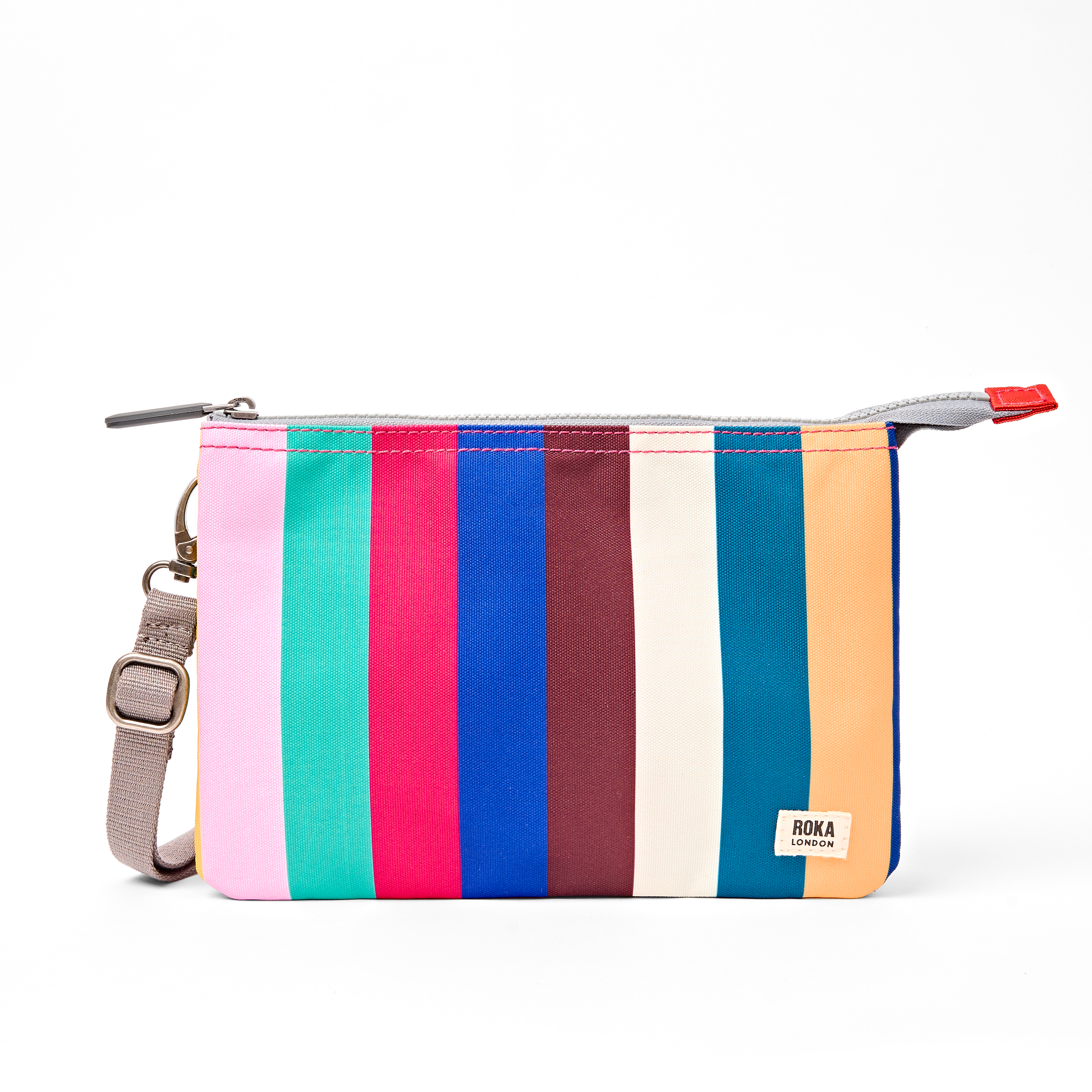 Roka London Carnaby XL crossbody wide multi stripe