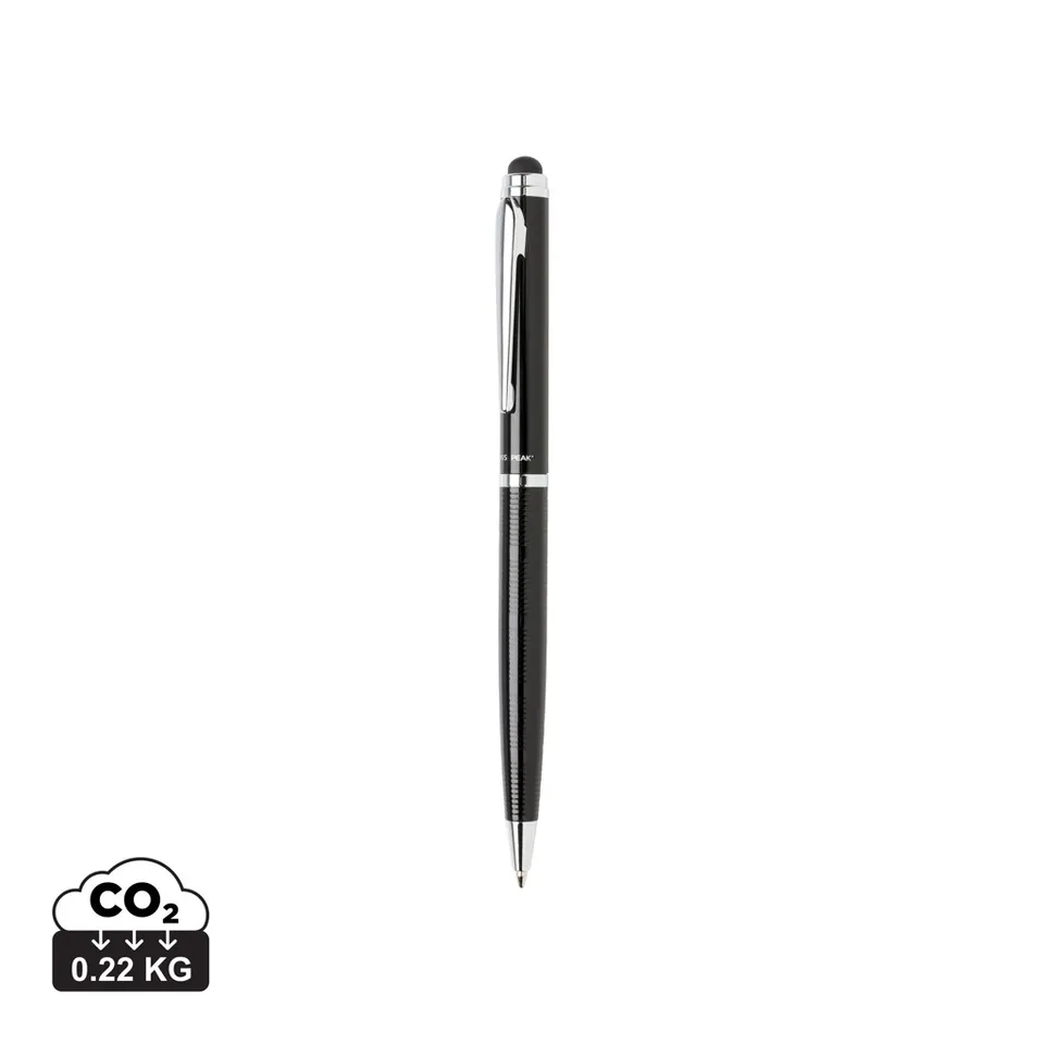 Swiss Peak Deluxe stylus kulepenn svart blått blekk