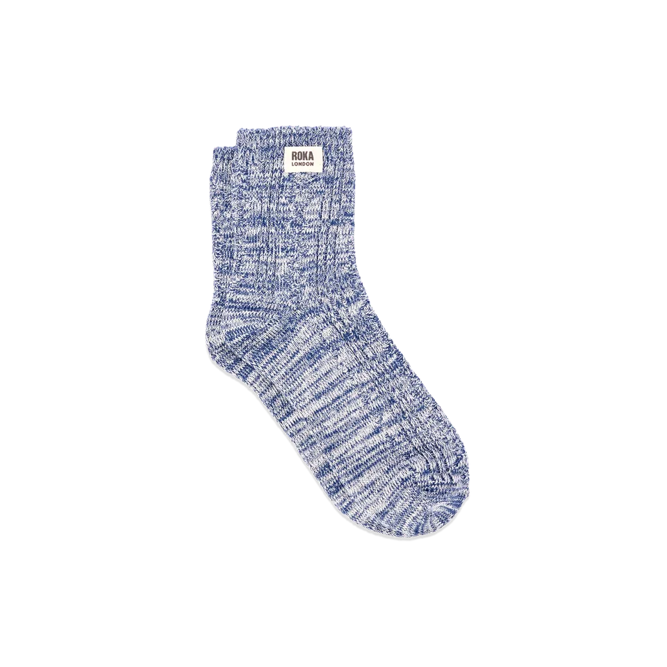 Roka London Wallace crewsokker Coastal Blue EU 36-42 bomull