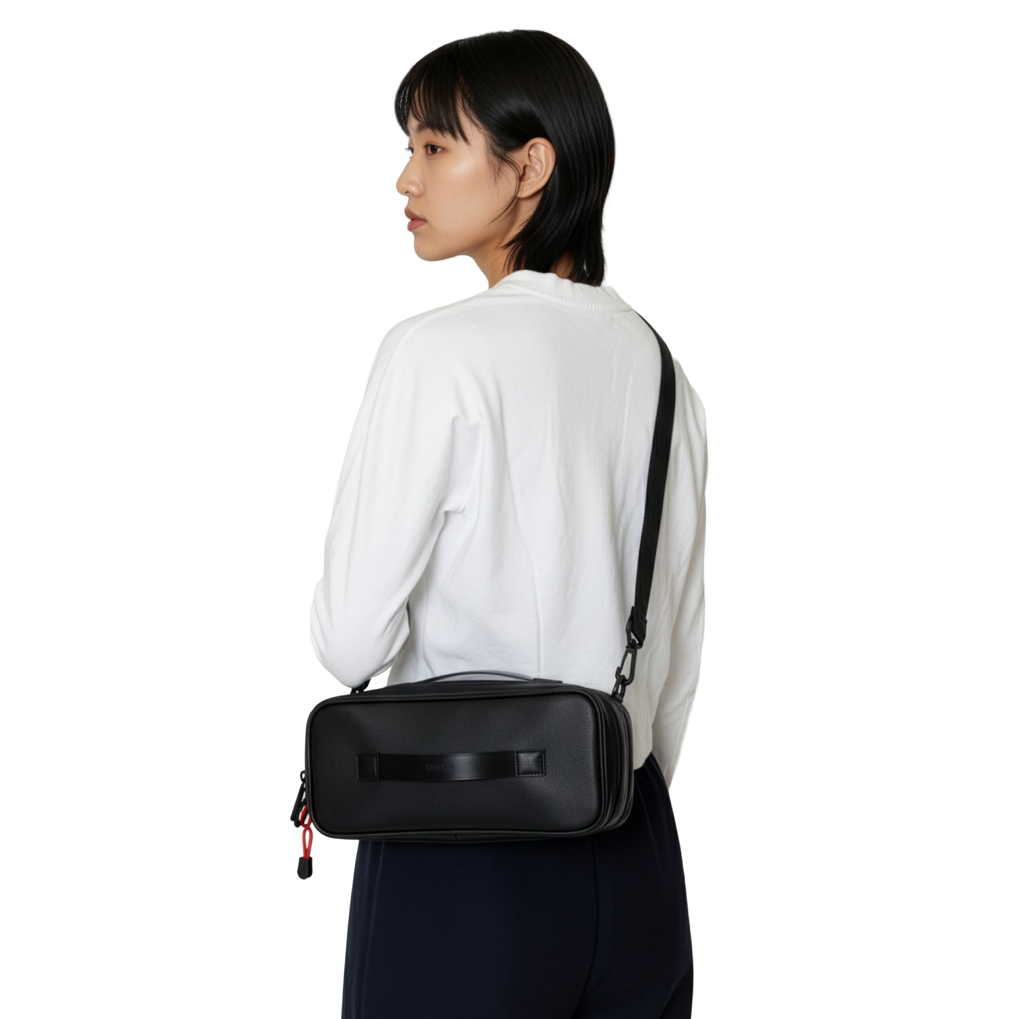 KIWEE Sandwich ryggsekk svart 15L utvidbar laptop