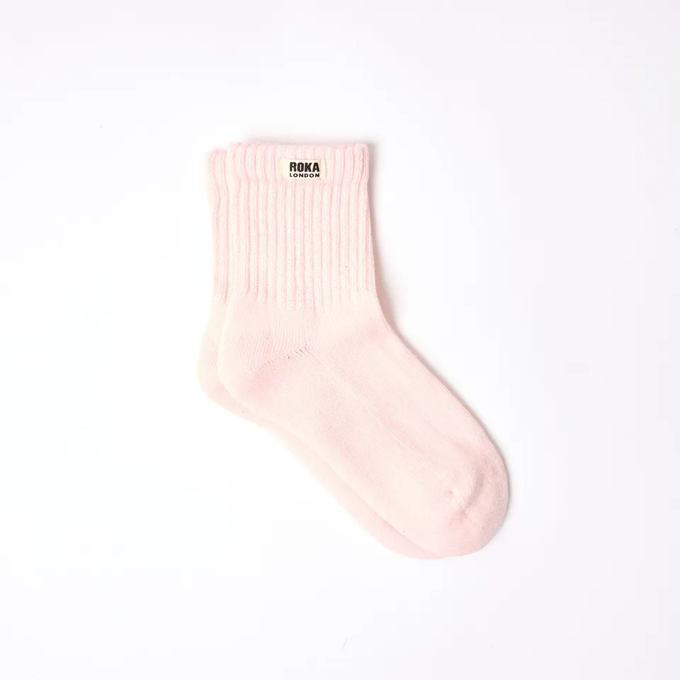 Roka London Windsor crewsokker transcendent pink stripe