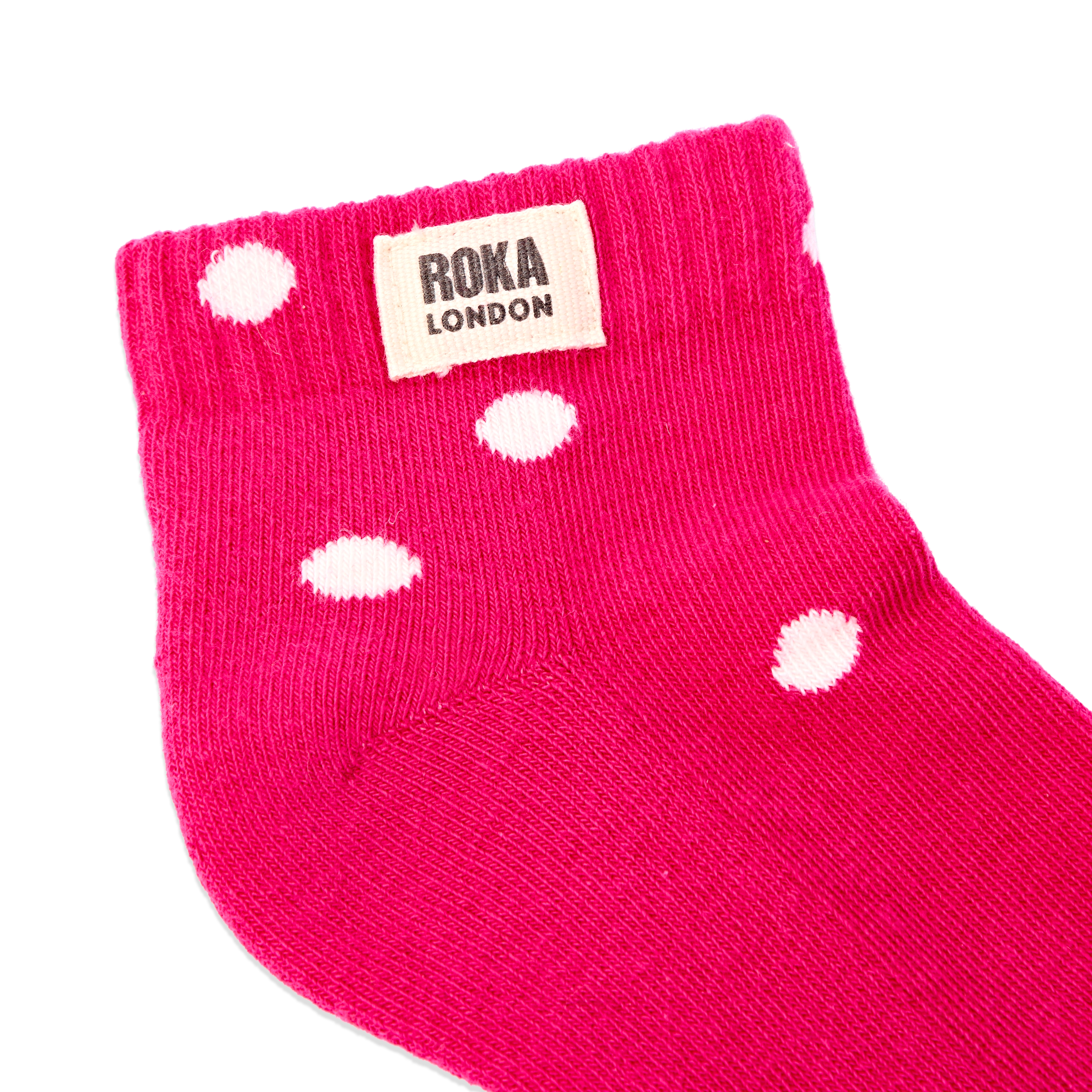 Roka London Wembley ankelsokker barn pink dot 2 str