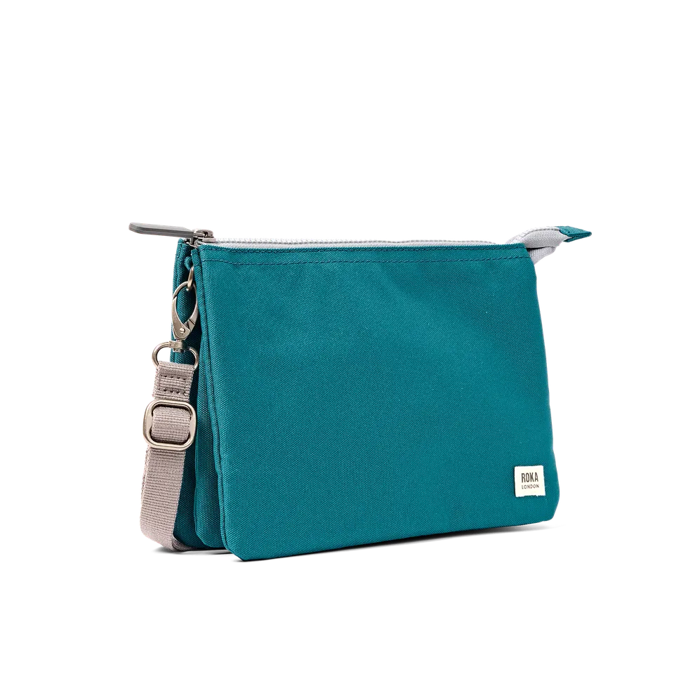 Roka London Carnaby XL skulderveske deep teal crossbody