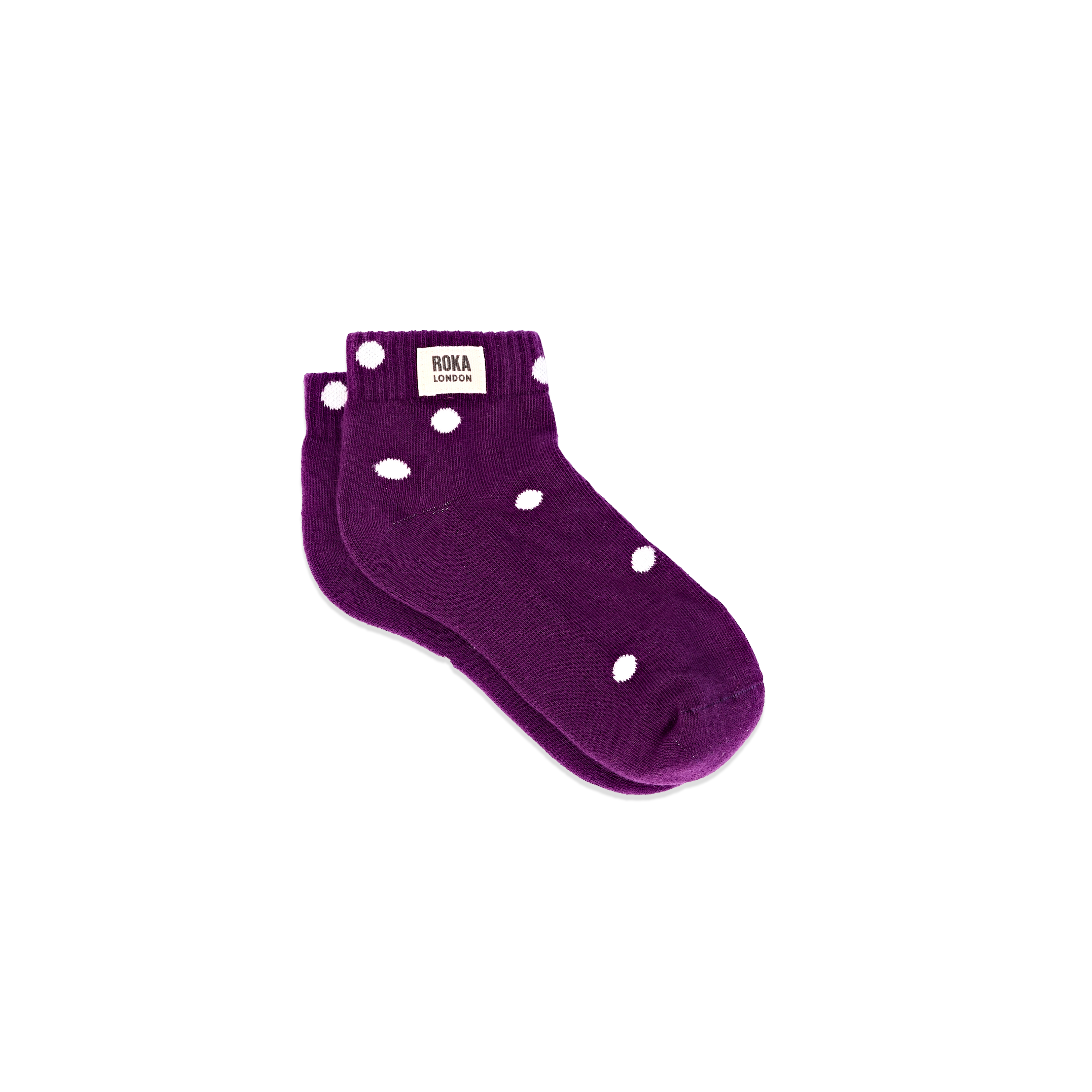 Roka London Wembley ankelsokker barn purple dot økologisk bomull