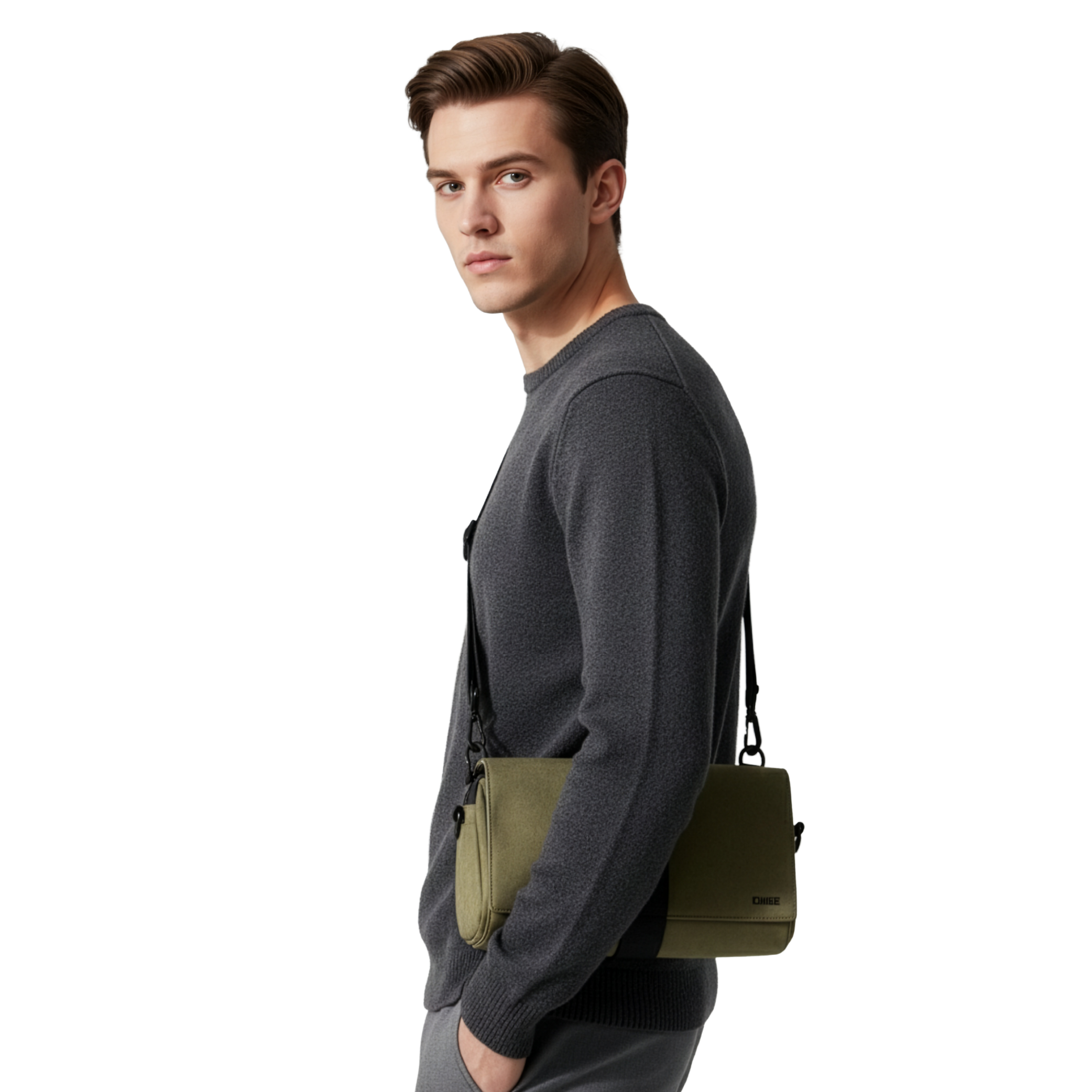 KIWEE Triangle Sling skulderveske Moss 3 liter vannavvisende