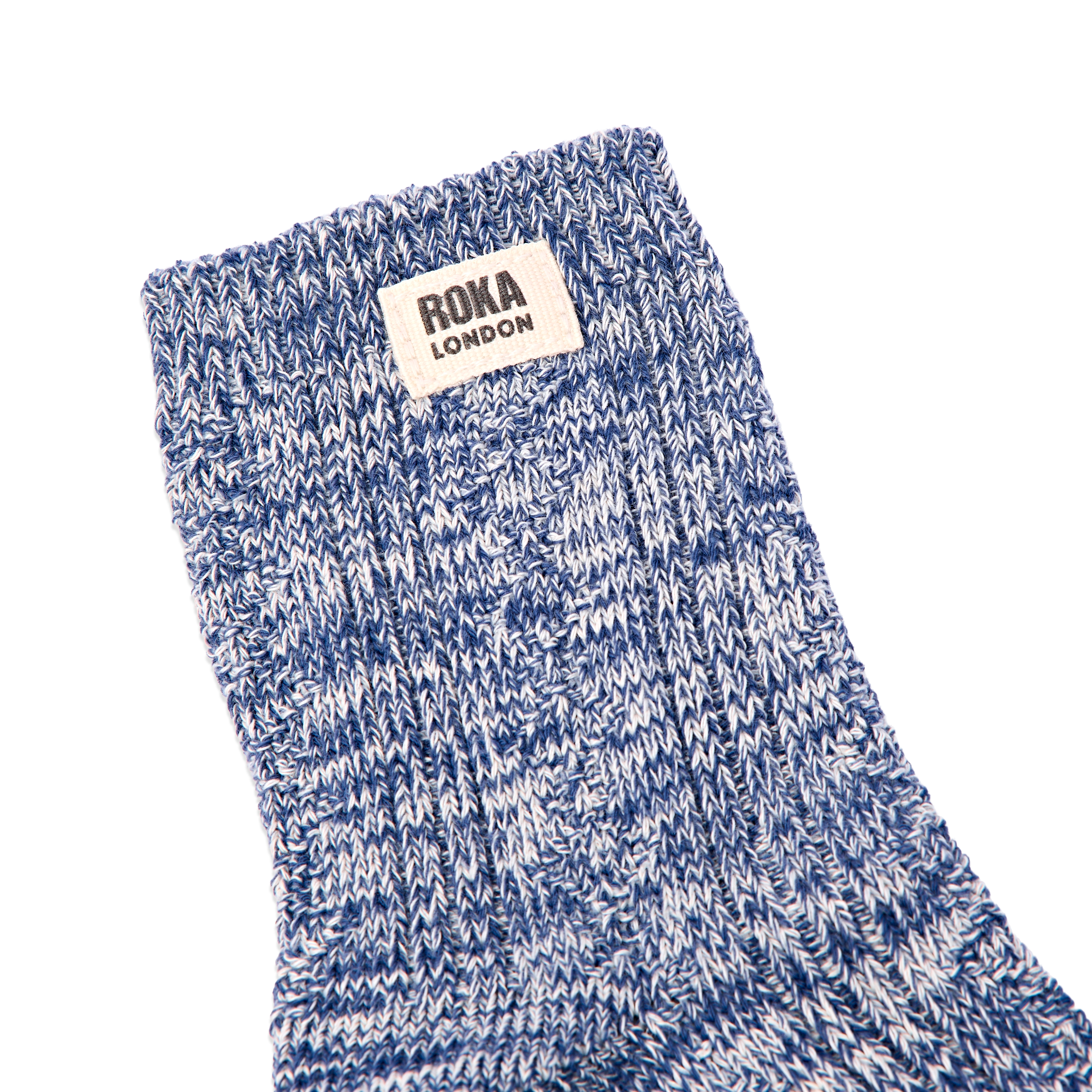 Roka London Wallace crewsokker Coastal Blue EU 36-42 bomull
