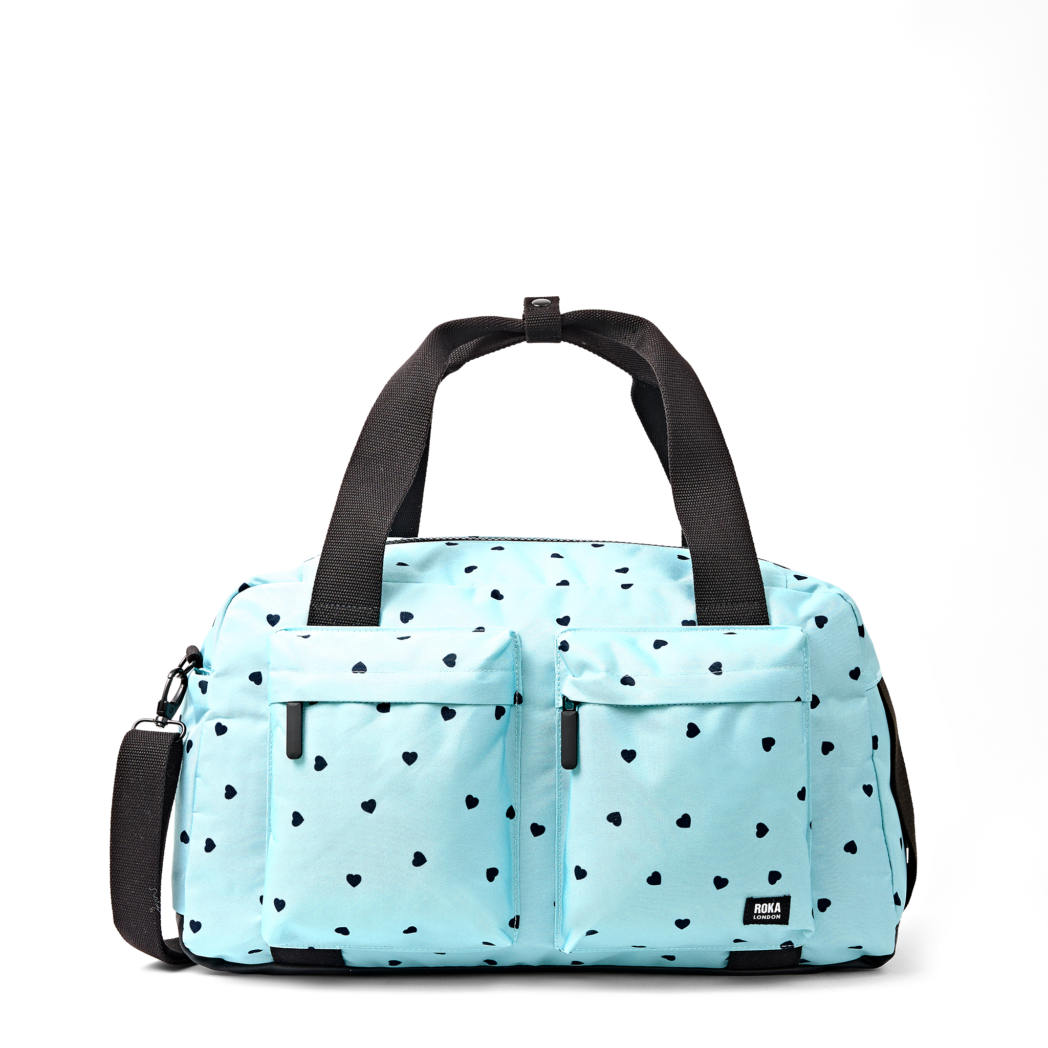 Roka London Gatwick duffelbag Heart Print 17" laptop.