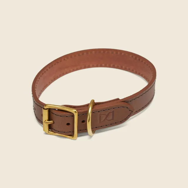 Chapman hundehalsbånd lær svart S solid messing
