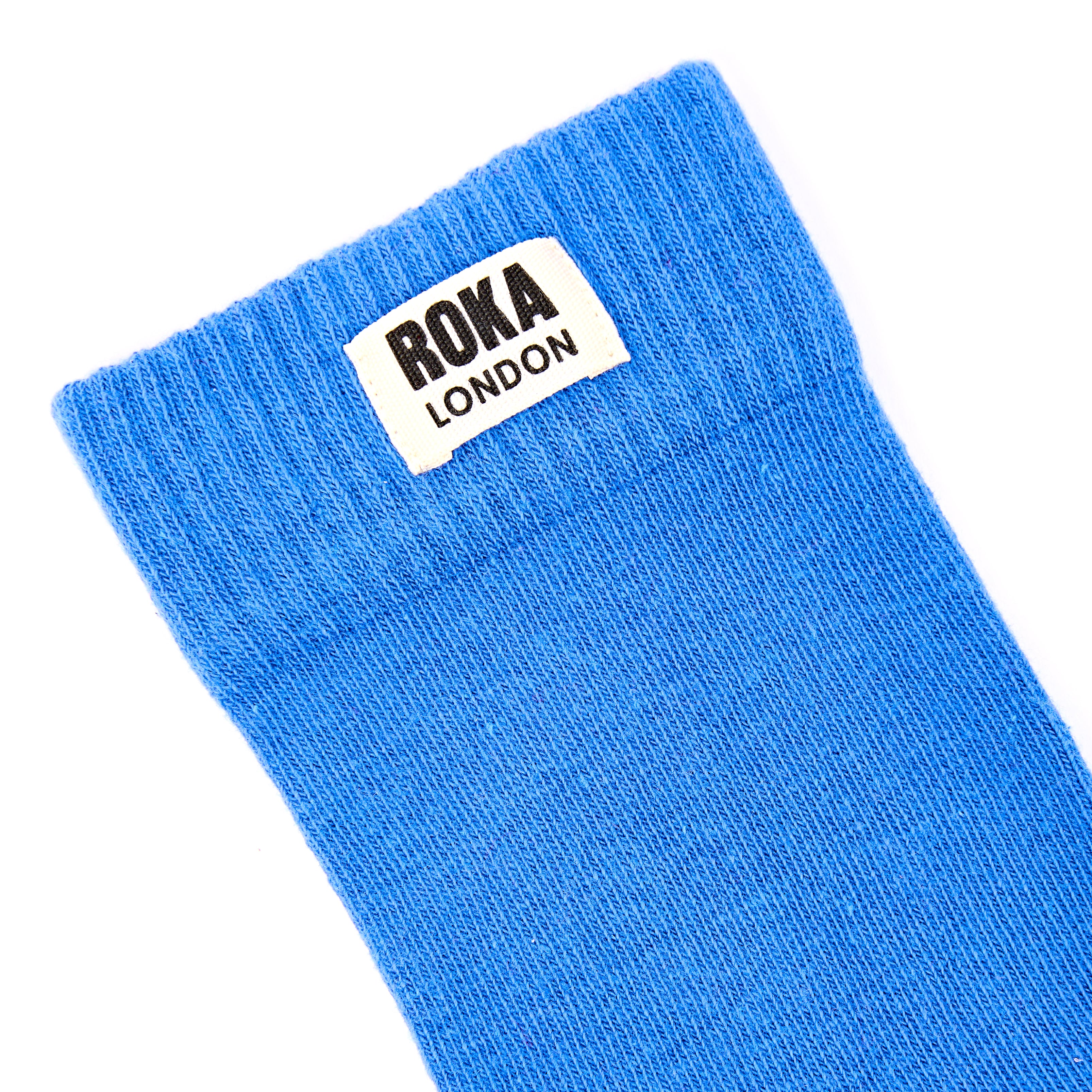 Roka London Wimbledon Crew sokker Malibu Blue økologisk bomull