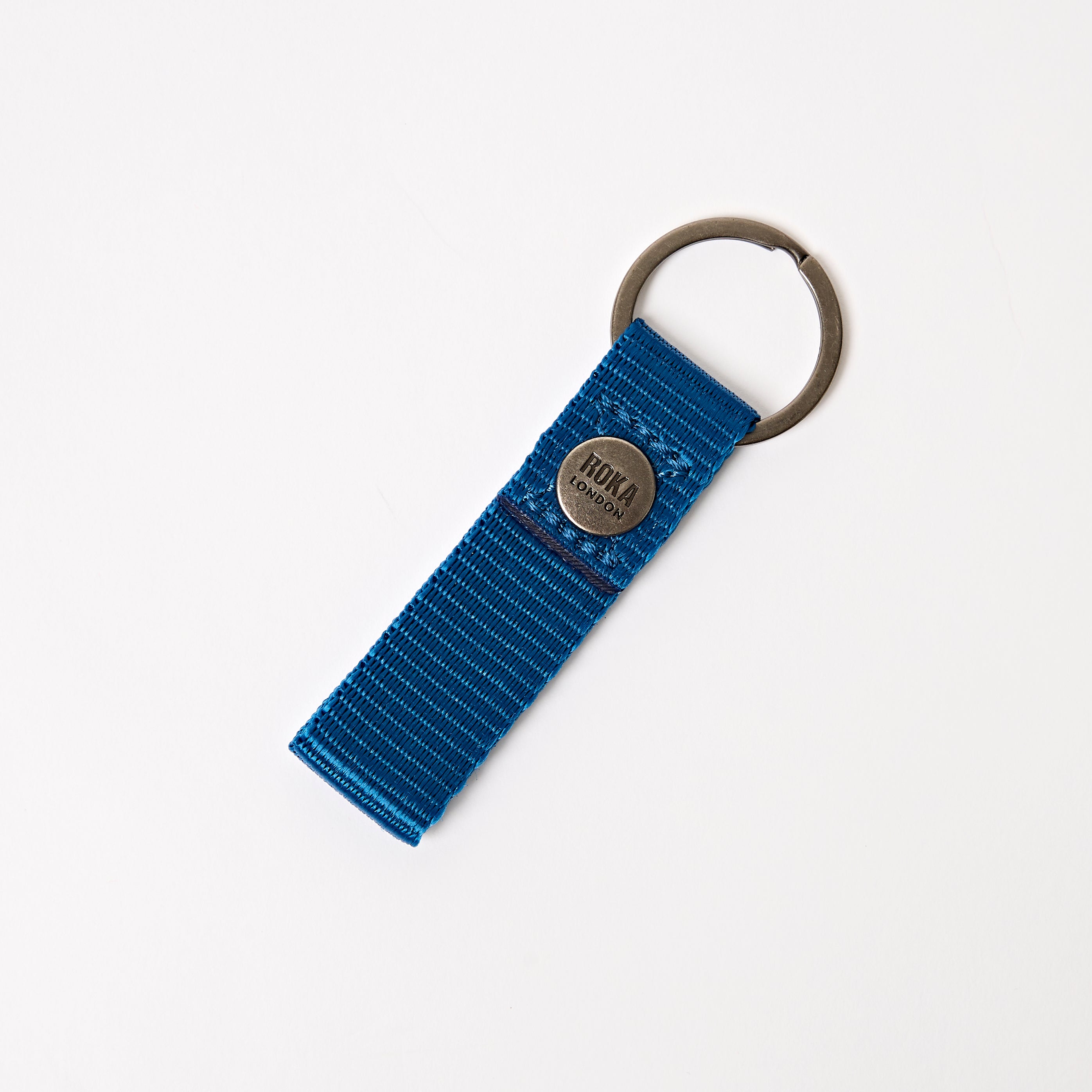 Roka London Portland nøkkelring malibu blue bomull