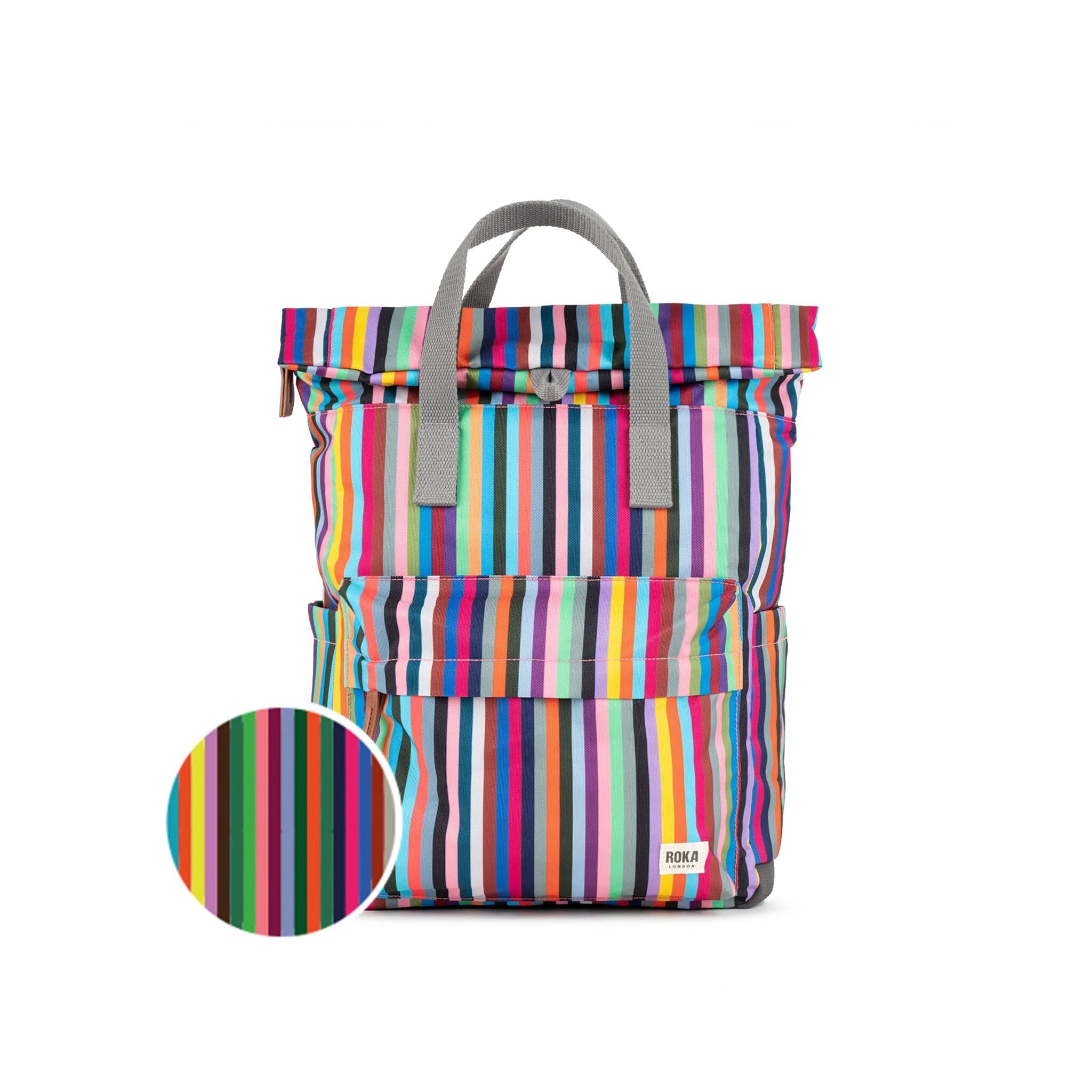 Roka London Canfield Roll Top ryggsekk multi stripe 16,4 liter