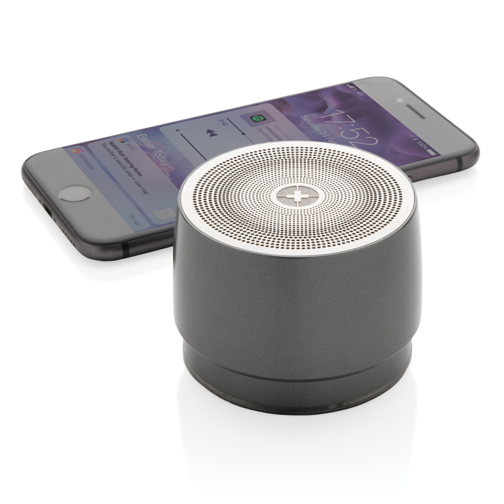 Swiss Peak 5W bluetooth høyttaler grå bass