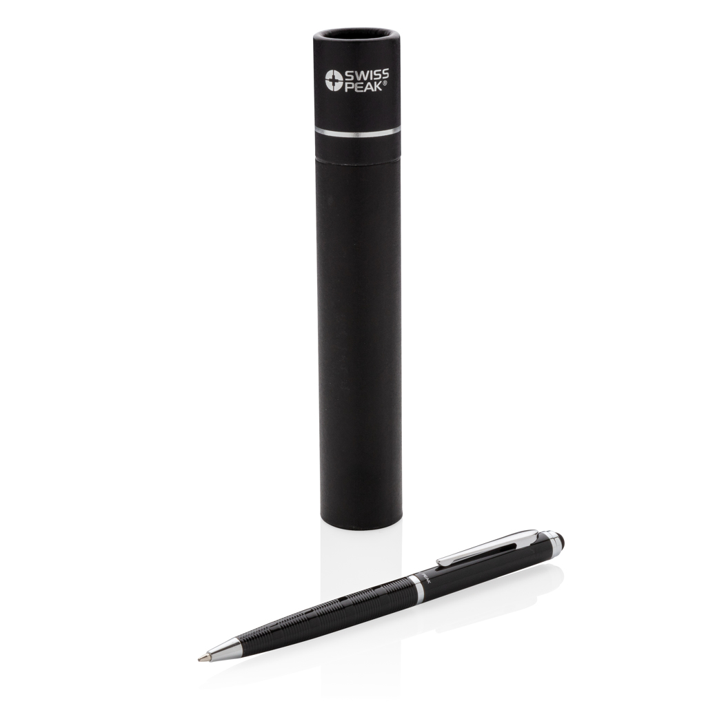 Swiss Peak Deluxe stylus kulepenn svart blått blekk