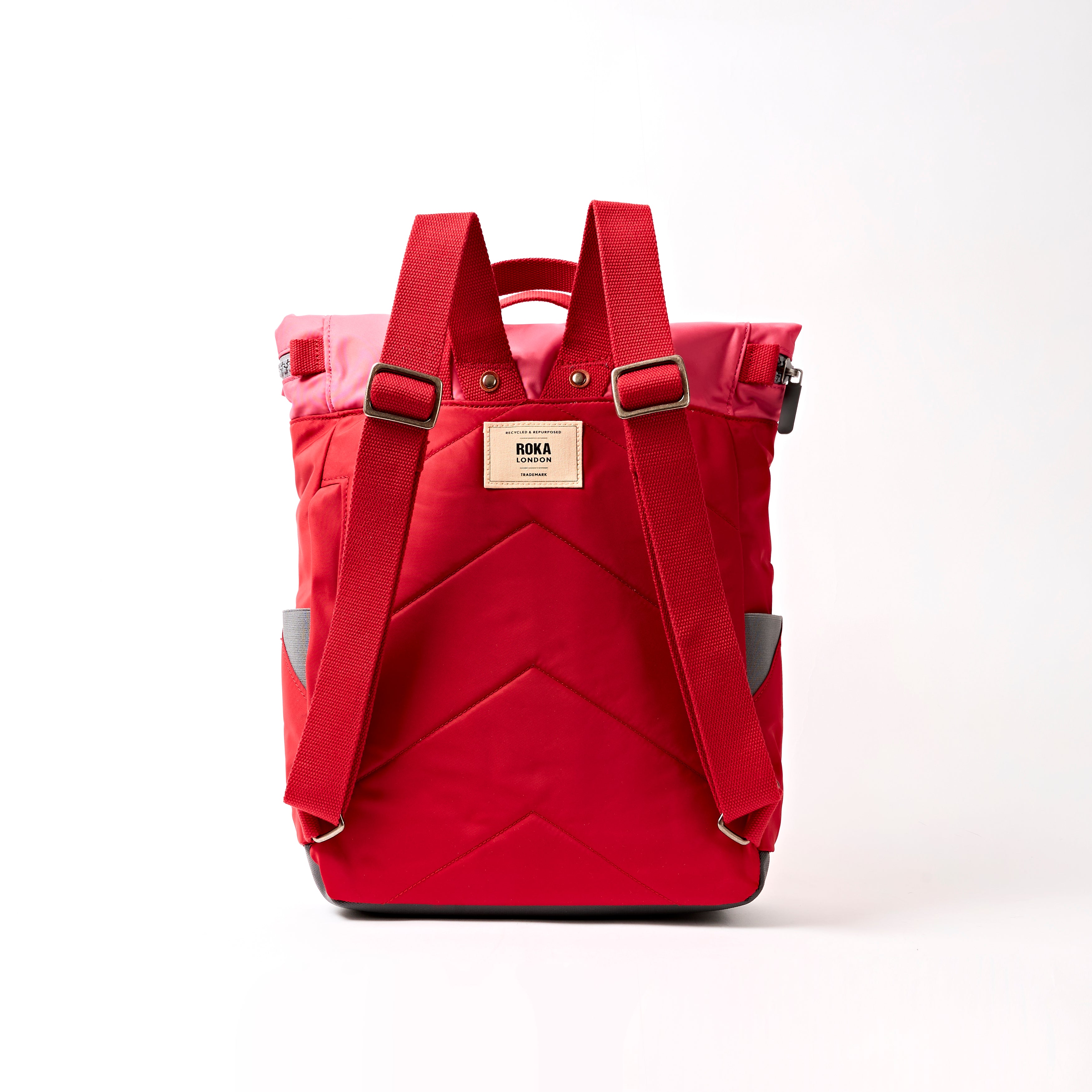 Roka London Canfield Roll Top ryggsekk Small Red Tonal 9,8 l