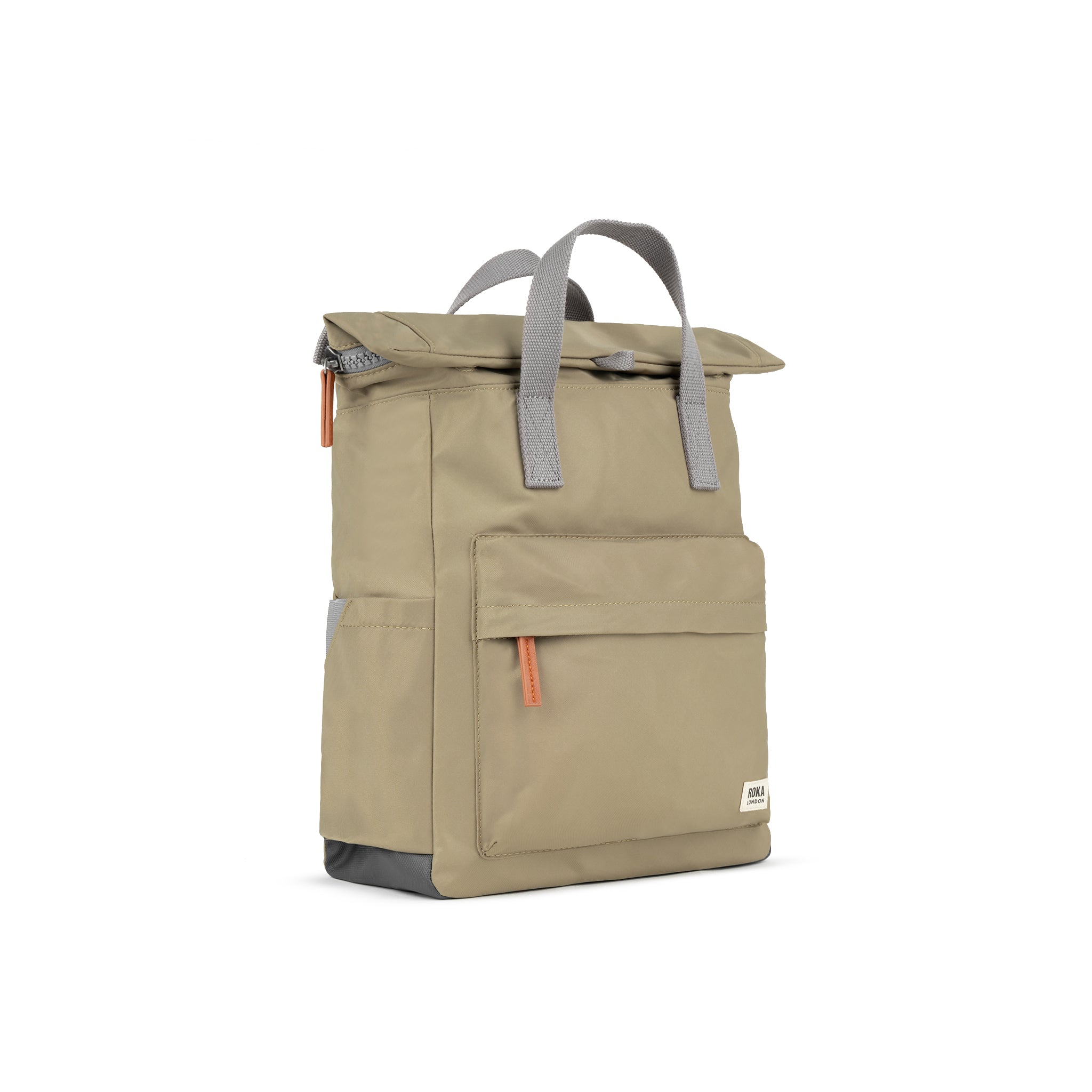 Roka London Canfield Roll Top ryggsekk taupe Medium 16,4 liter