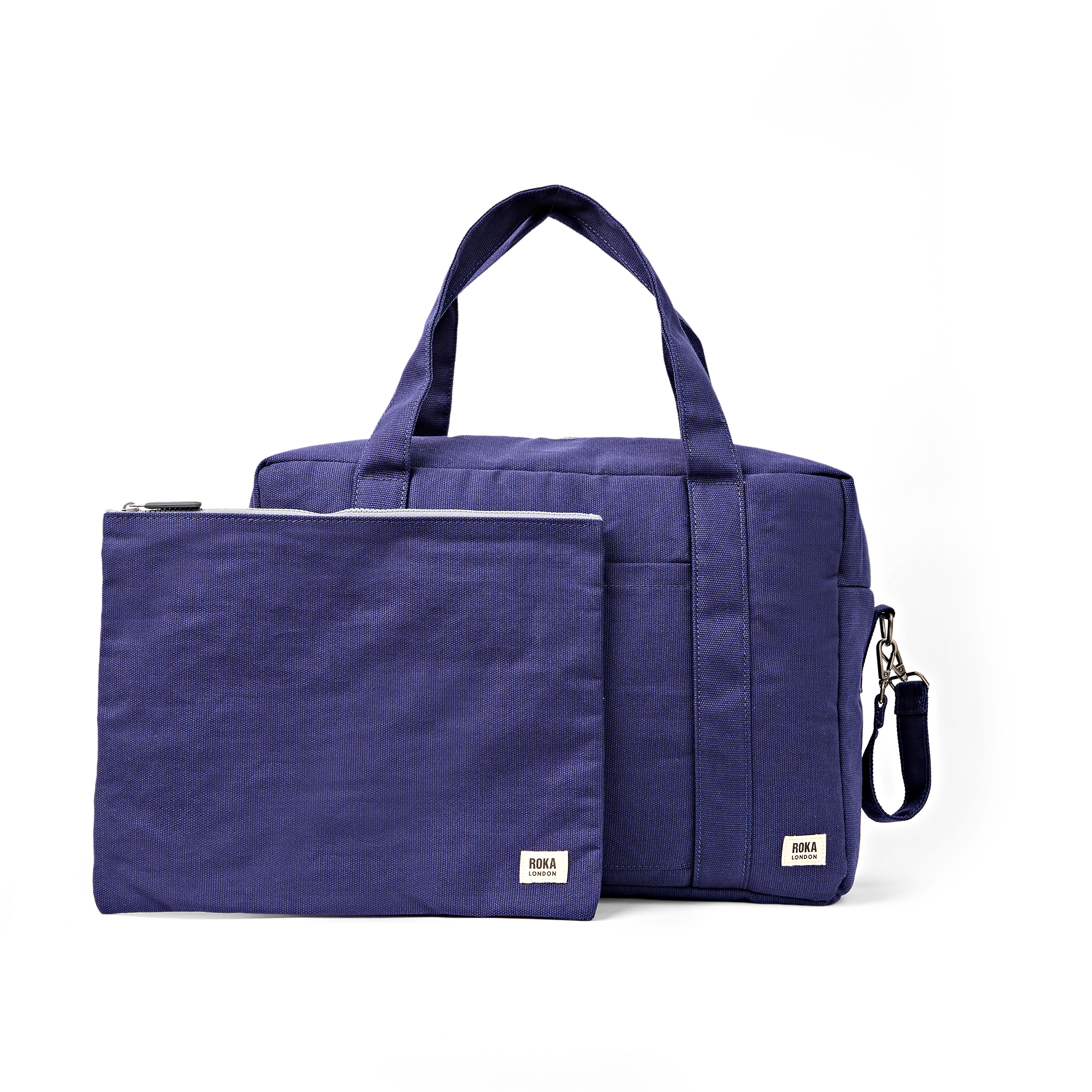 Roka London Somerset skulderveske navy large 18,5 liter