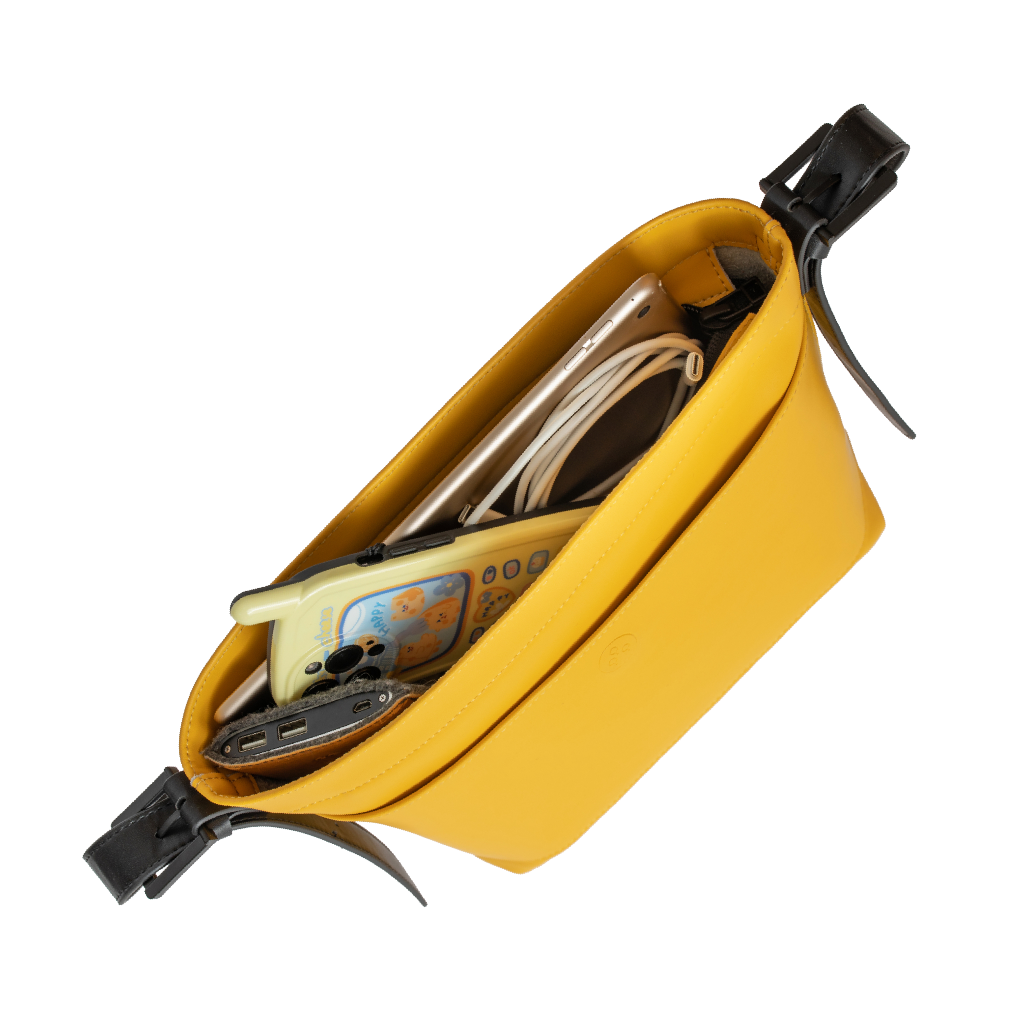 KIWEE Mini Tote skulderveske 3 L gul skinn