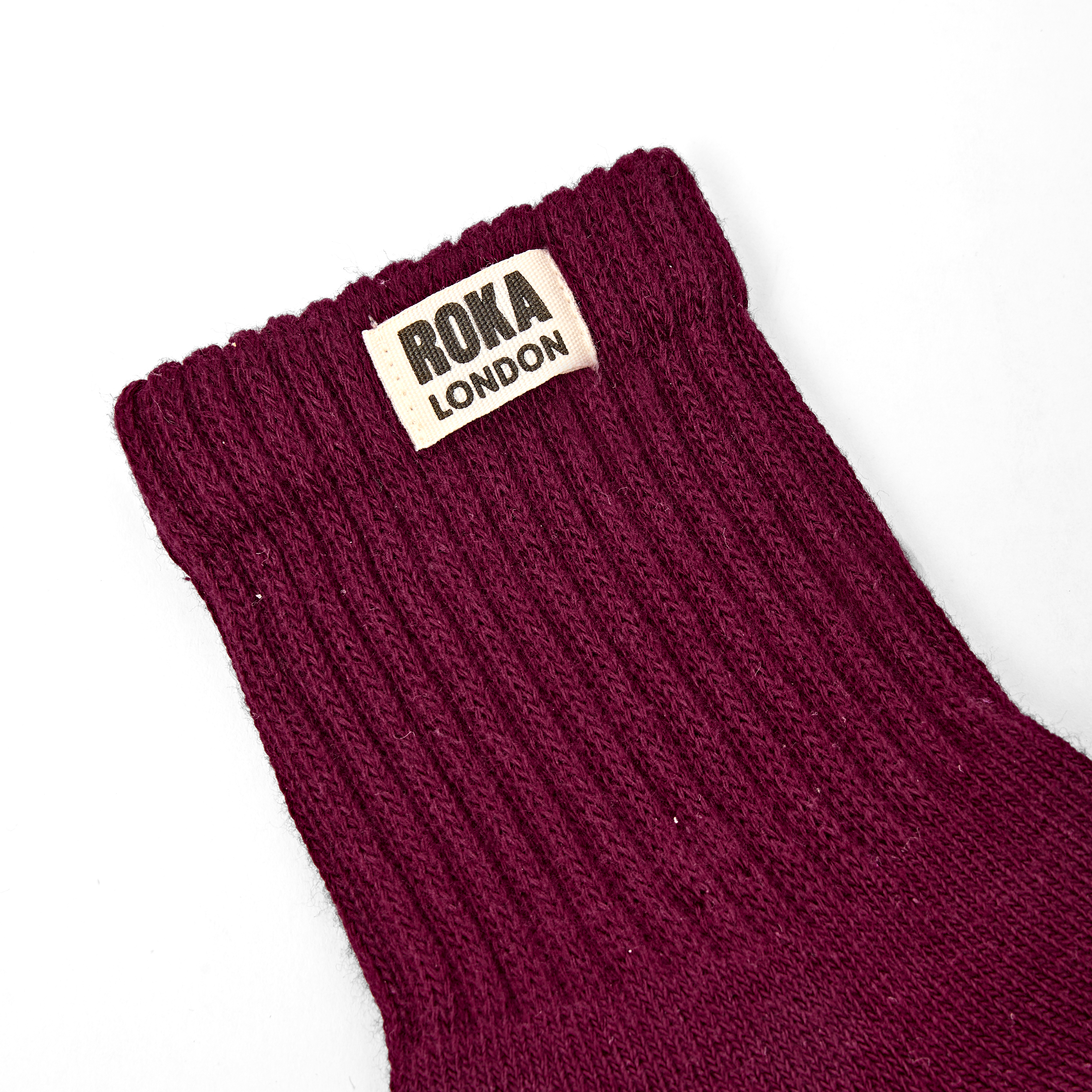 Roka London Windsor crewsokker Plum dame bomull